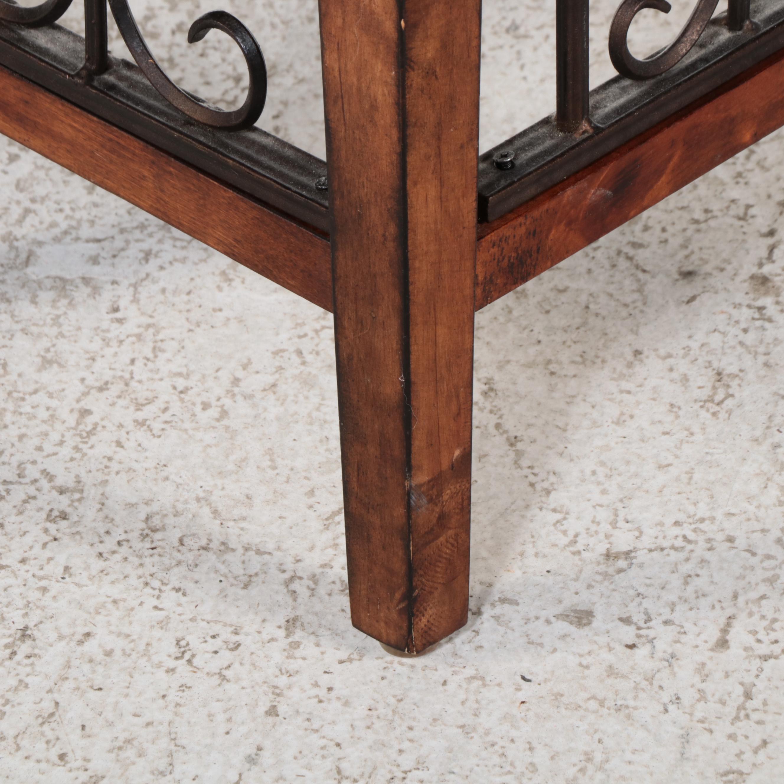 Contemporary Wood and Metal "Gate" Console Table