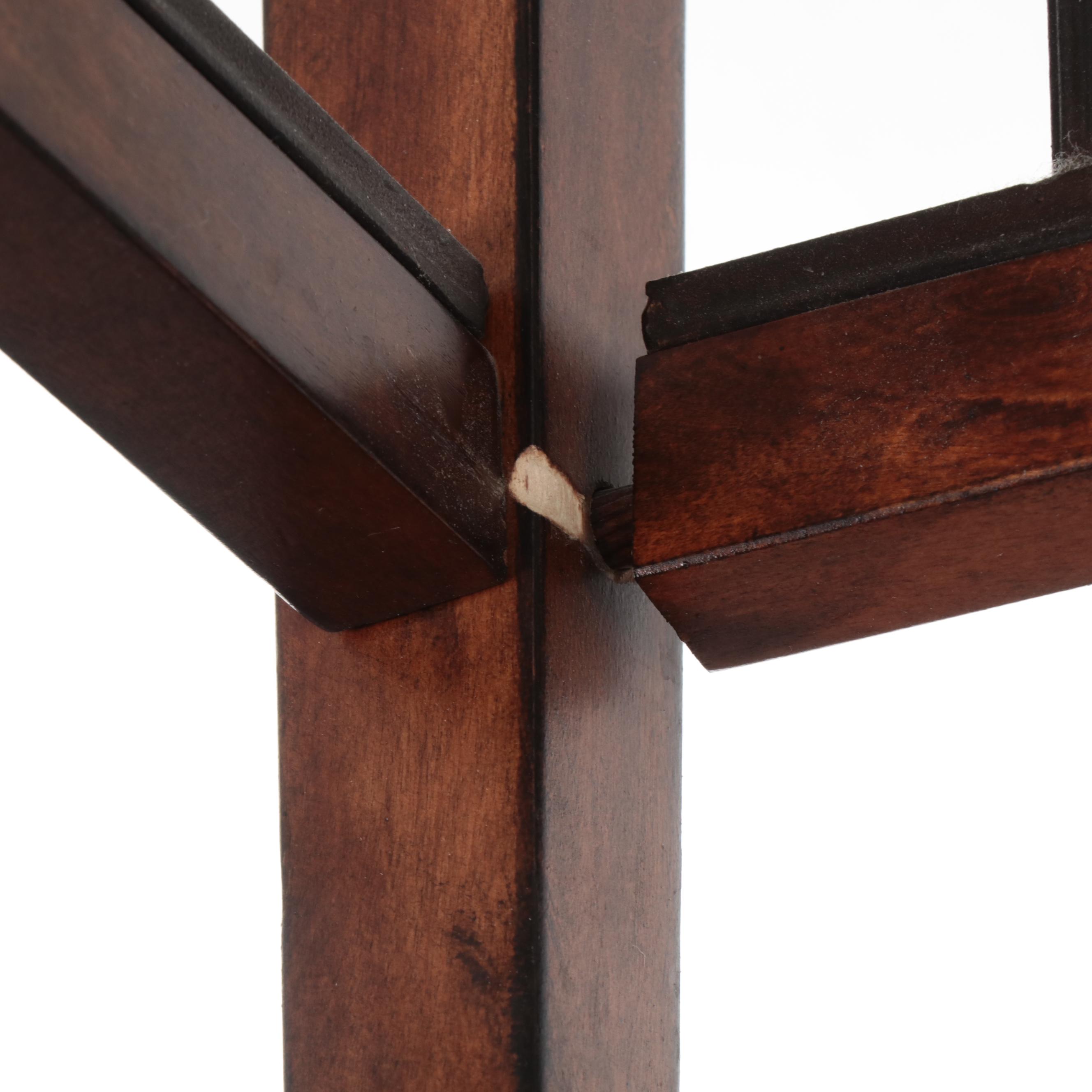 Contemporary Wood and Metal "Gate" Console Table