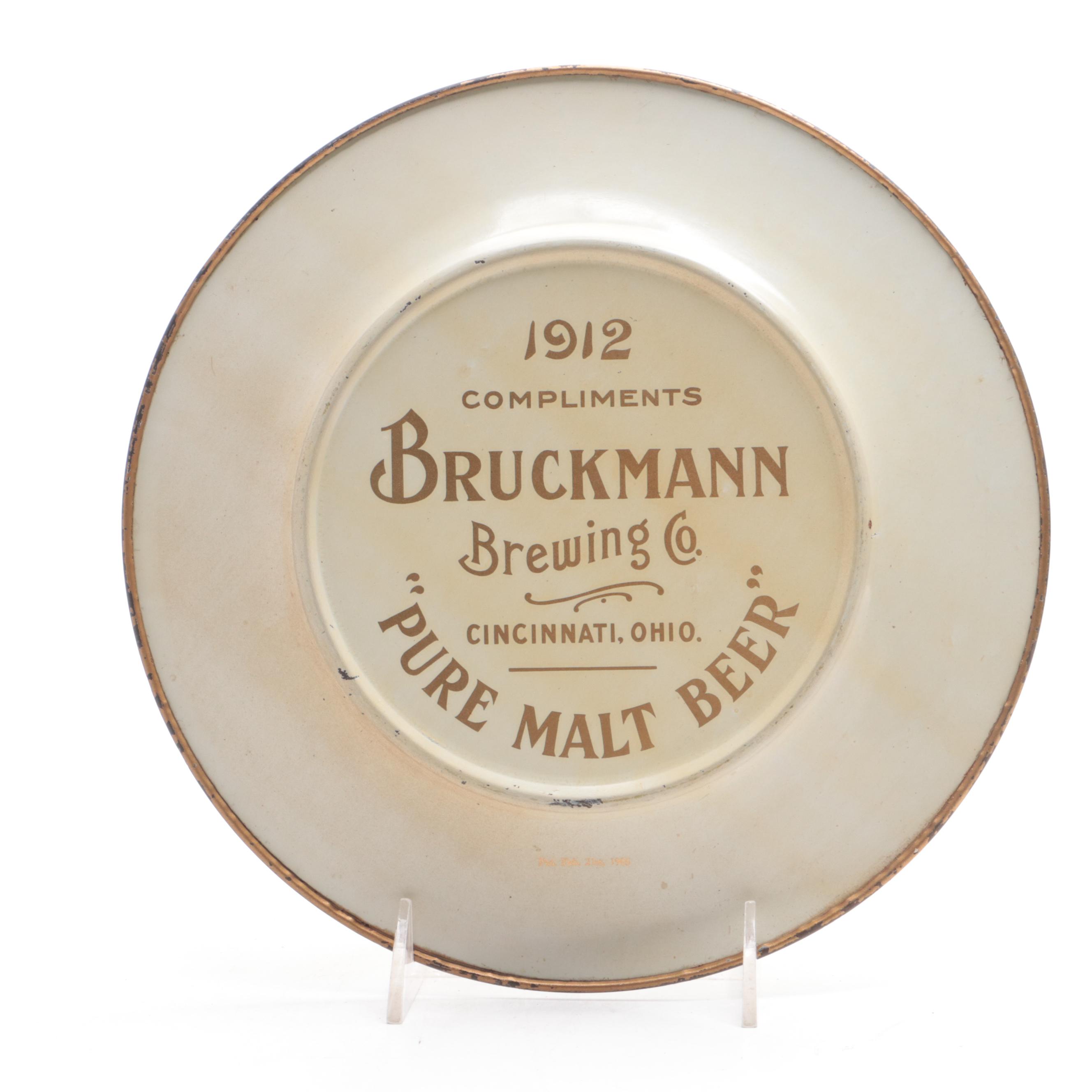 Bruckmann Brewing Co. Pure Malt Beer Lithograph Plate, 1912