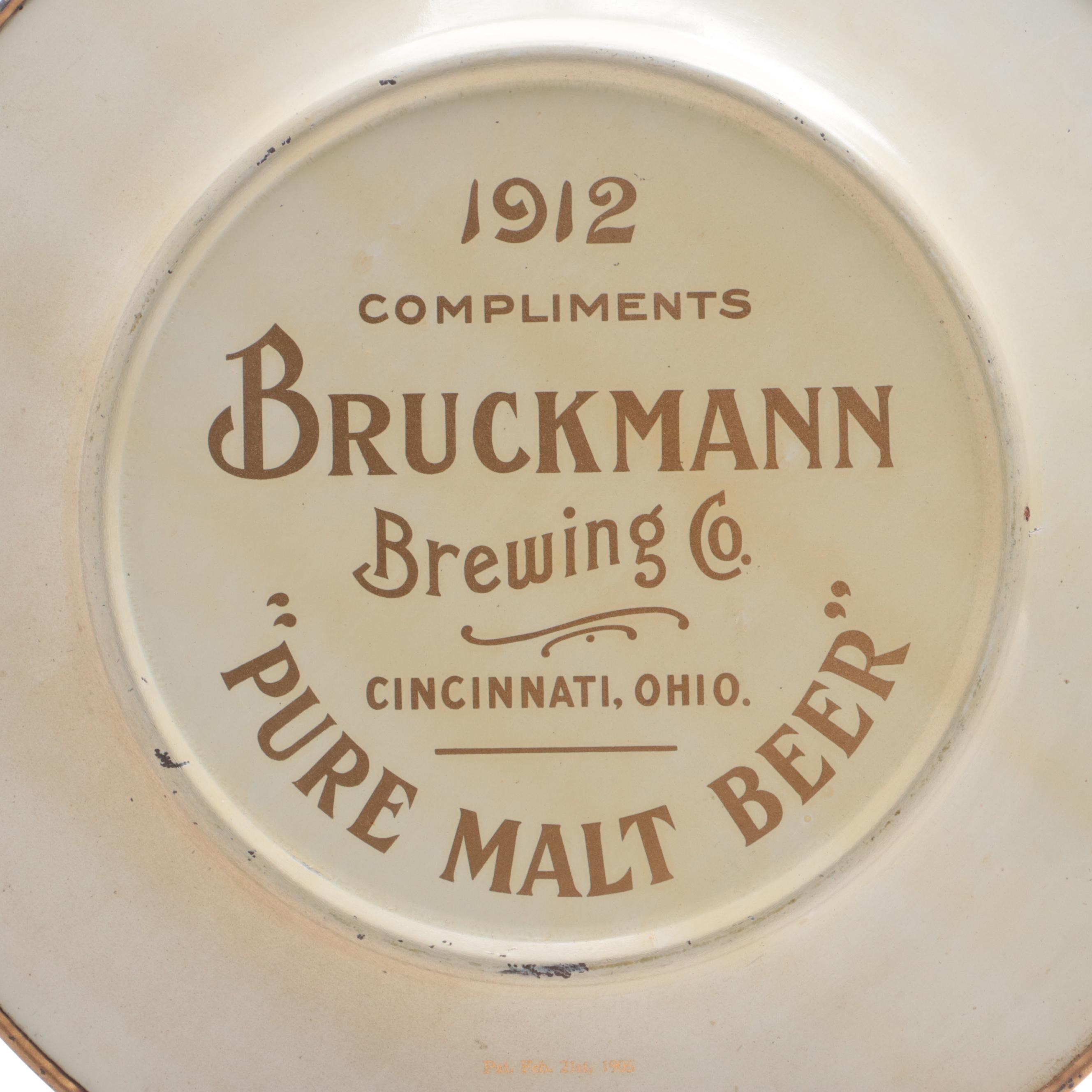 Bruckmann Brewing Co. Pure Malt Beer Lithograph Plate, 1912