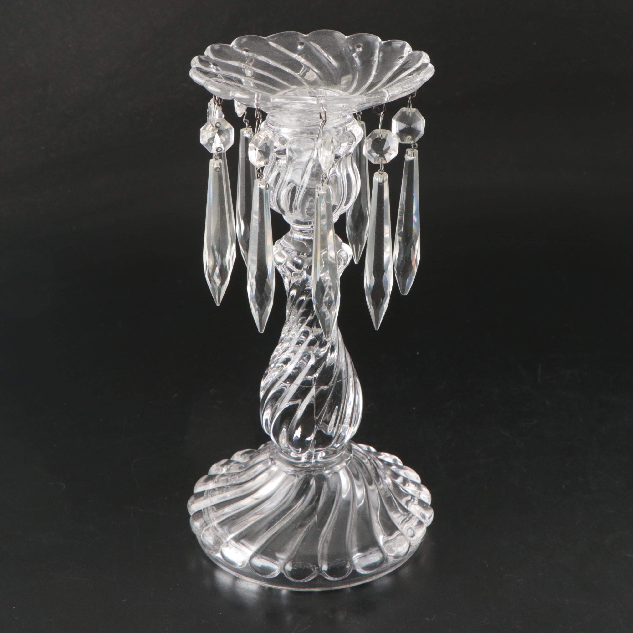 Fostoria "Colony" Crystal Single Light Candlestick Lustres