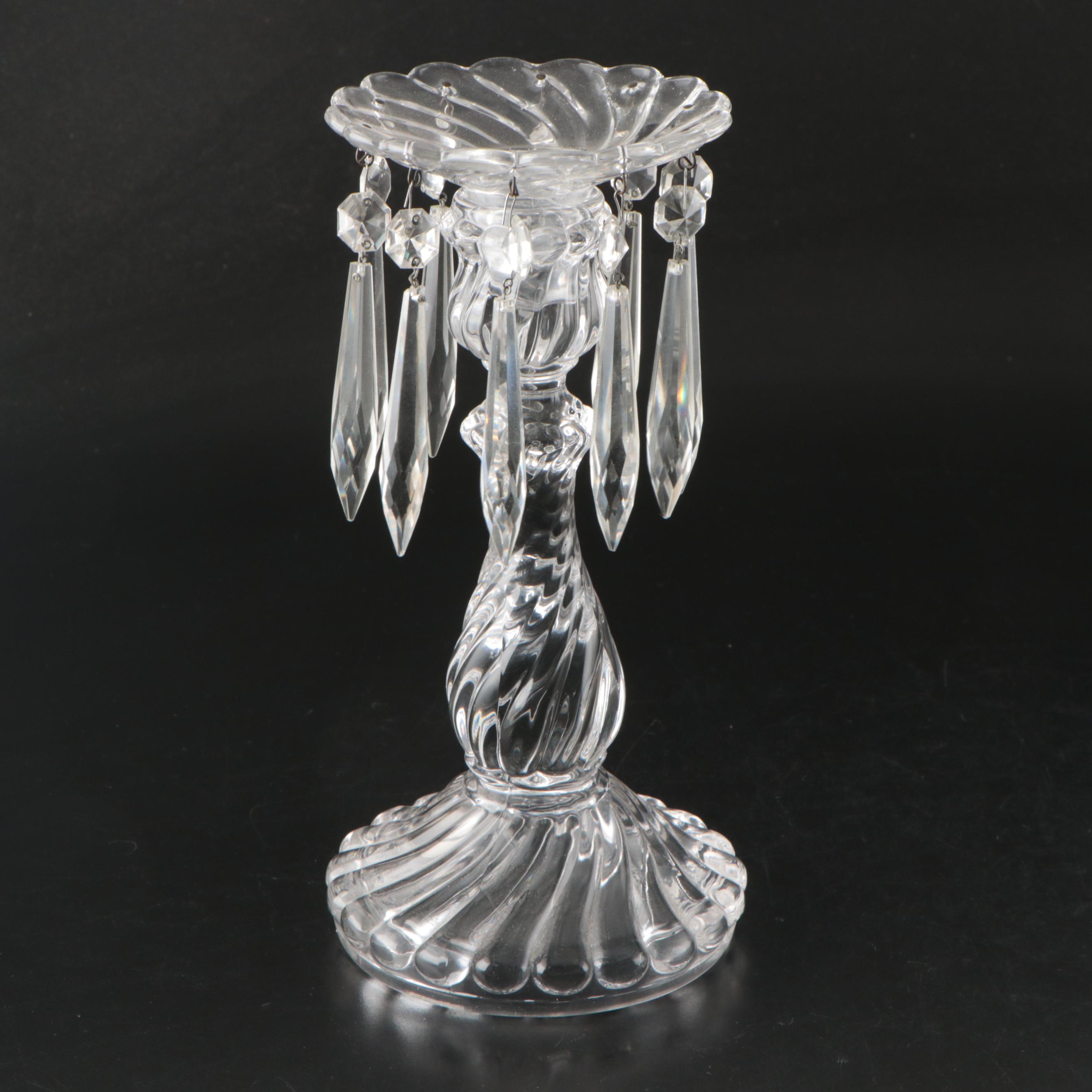 Fostoria "Colony" Crystal Single Light Candlestick Lustres