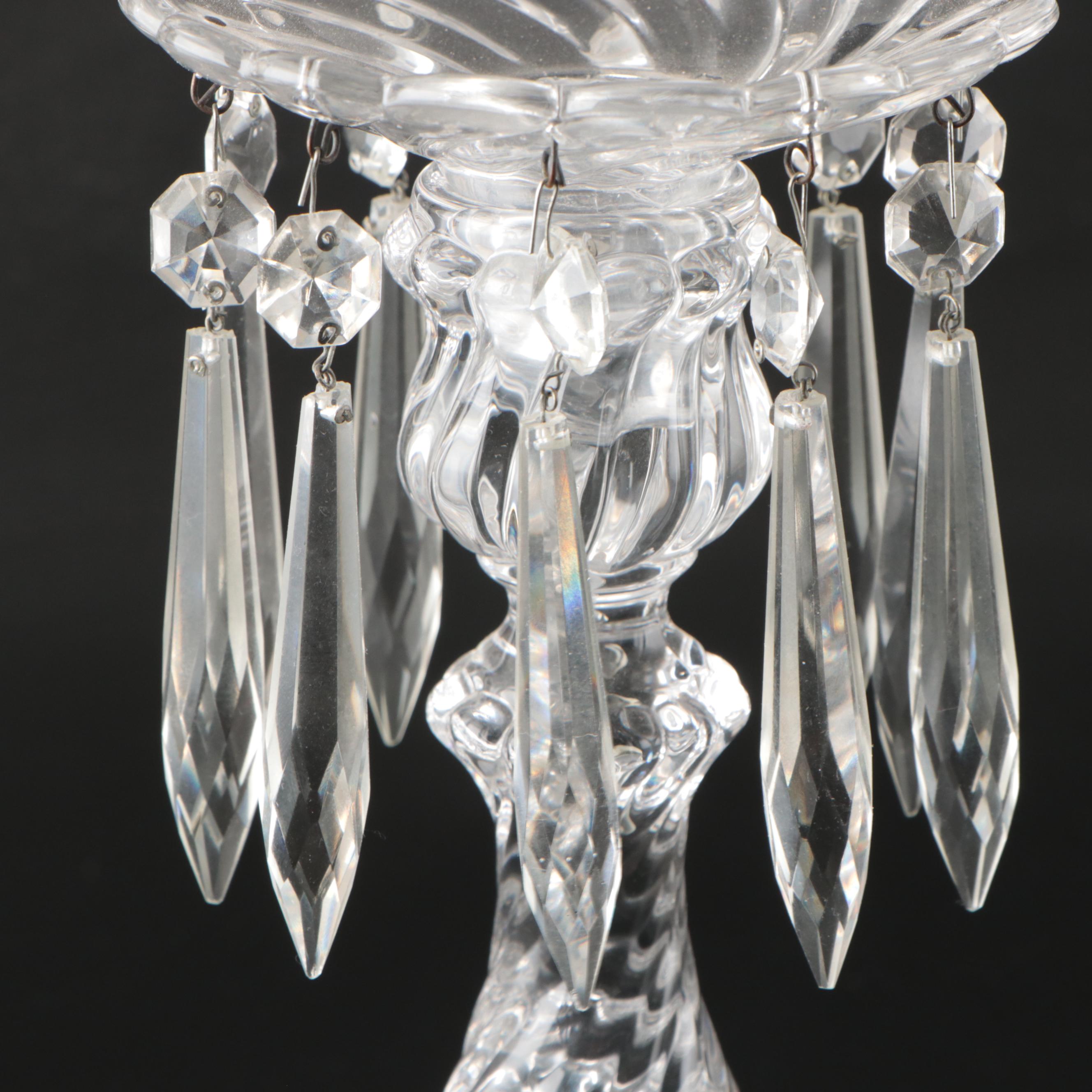 Fostoria "Colony" Crystal Single Light Candlestick Lustres
