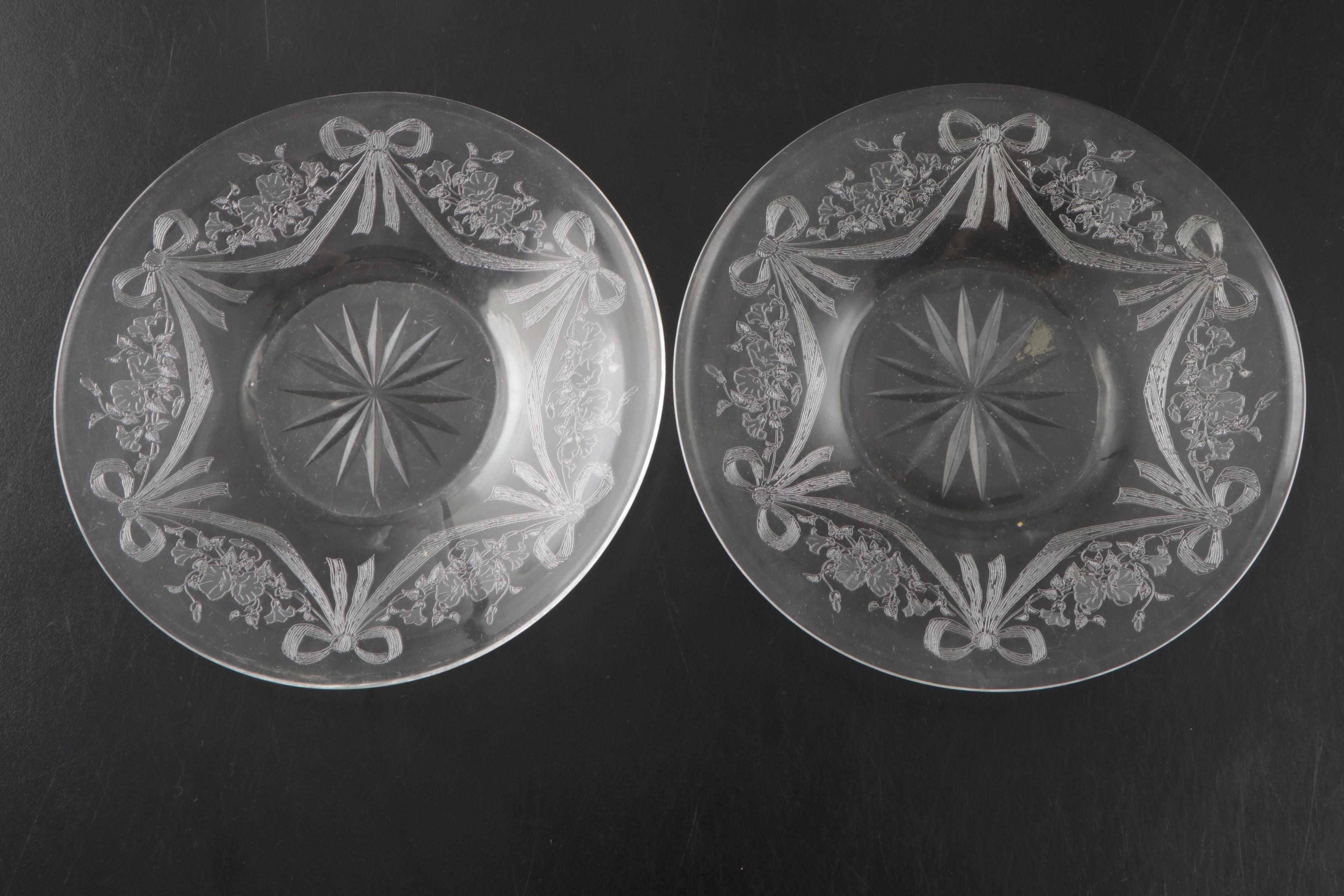 Cambridge "Rose Point" with Fostoria and Other Needle Etched Tableware