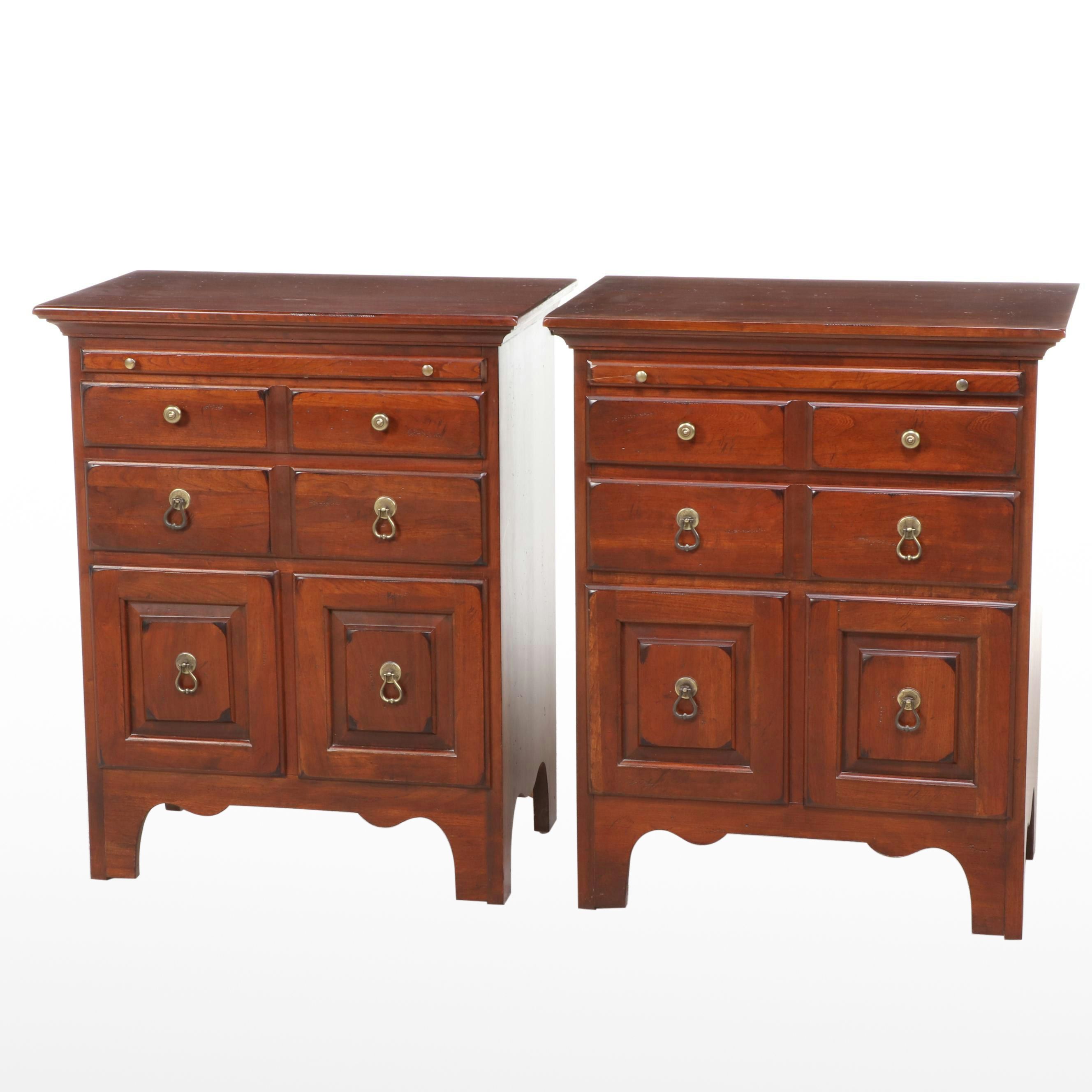 Pair of Ducks Unlimited for Kincaid American Primitive Style Cherry Nightstands