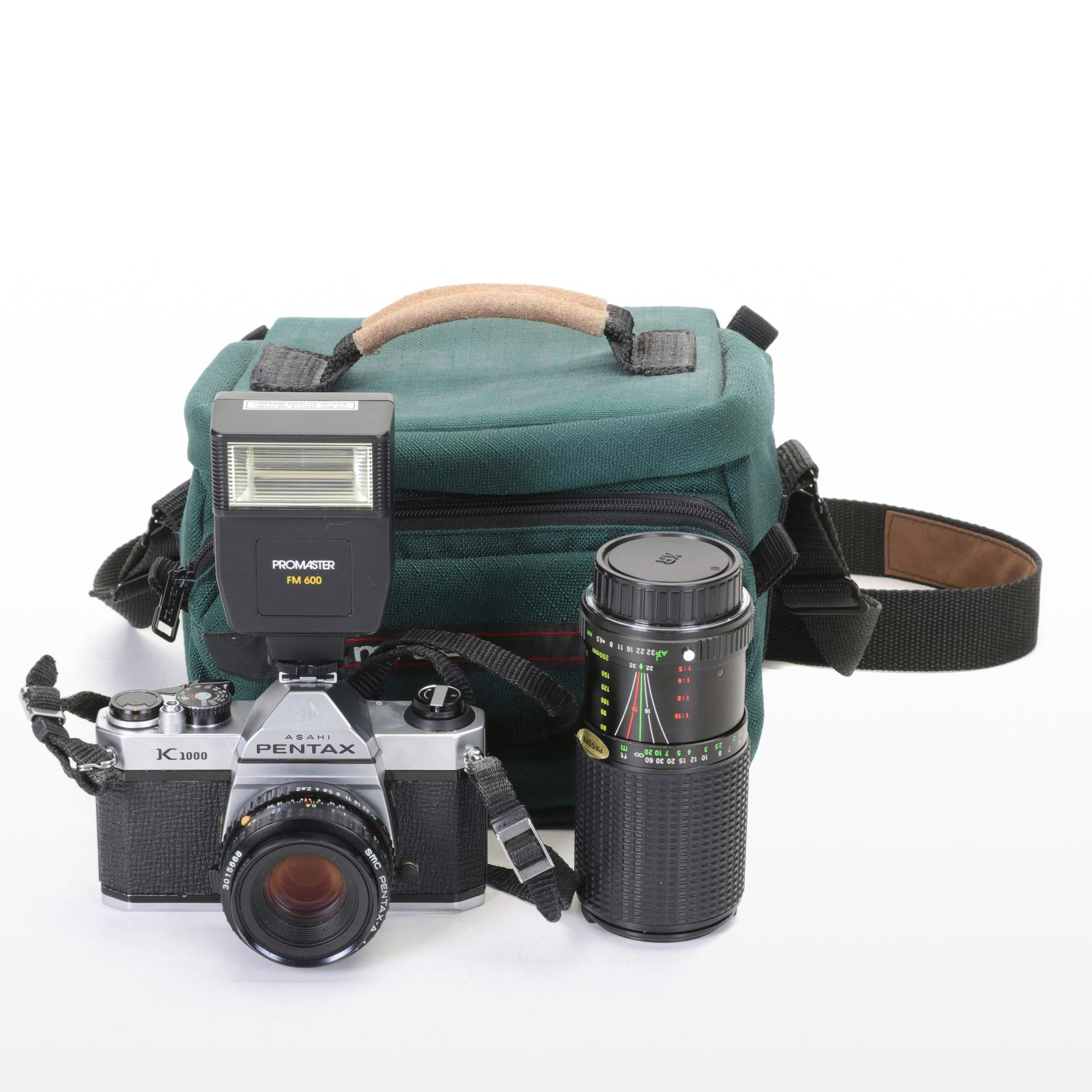Asahi Pentax K1000 Film Camera with Lens and Camera Bag, 1976