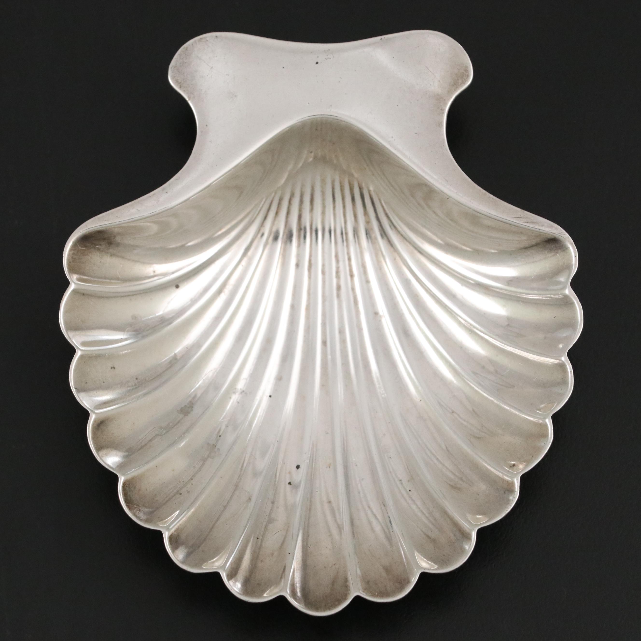 Tiffany & Co. Sterling Scallop Shell Dish with Sterling Oyster and ...