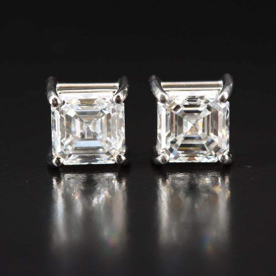 Platinum 4.24 CTW Lab Grown Diamond Earrings with IGI Reports