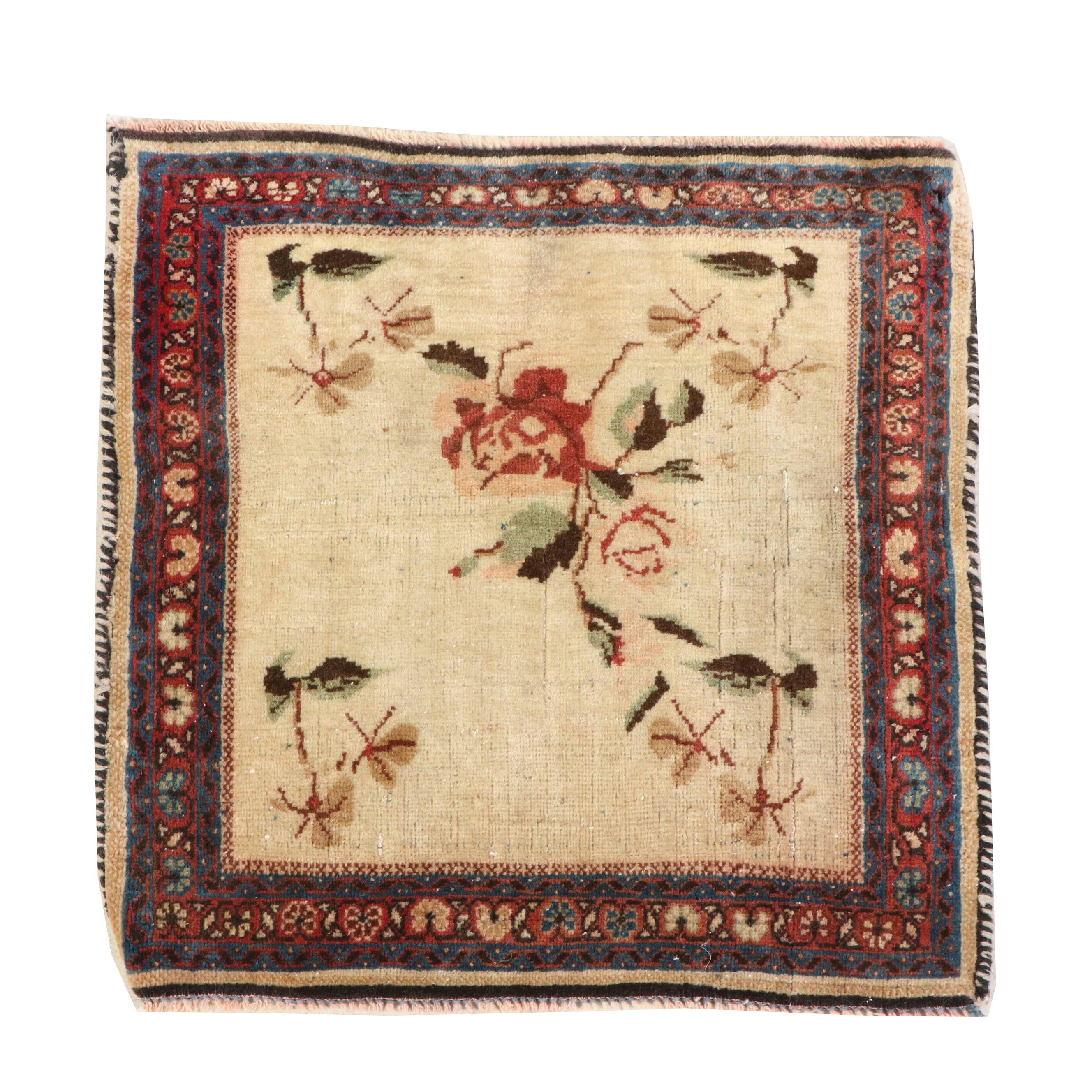 1'11 x 1'11 Hand-Knotted Northwest Persian Floor Mat