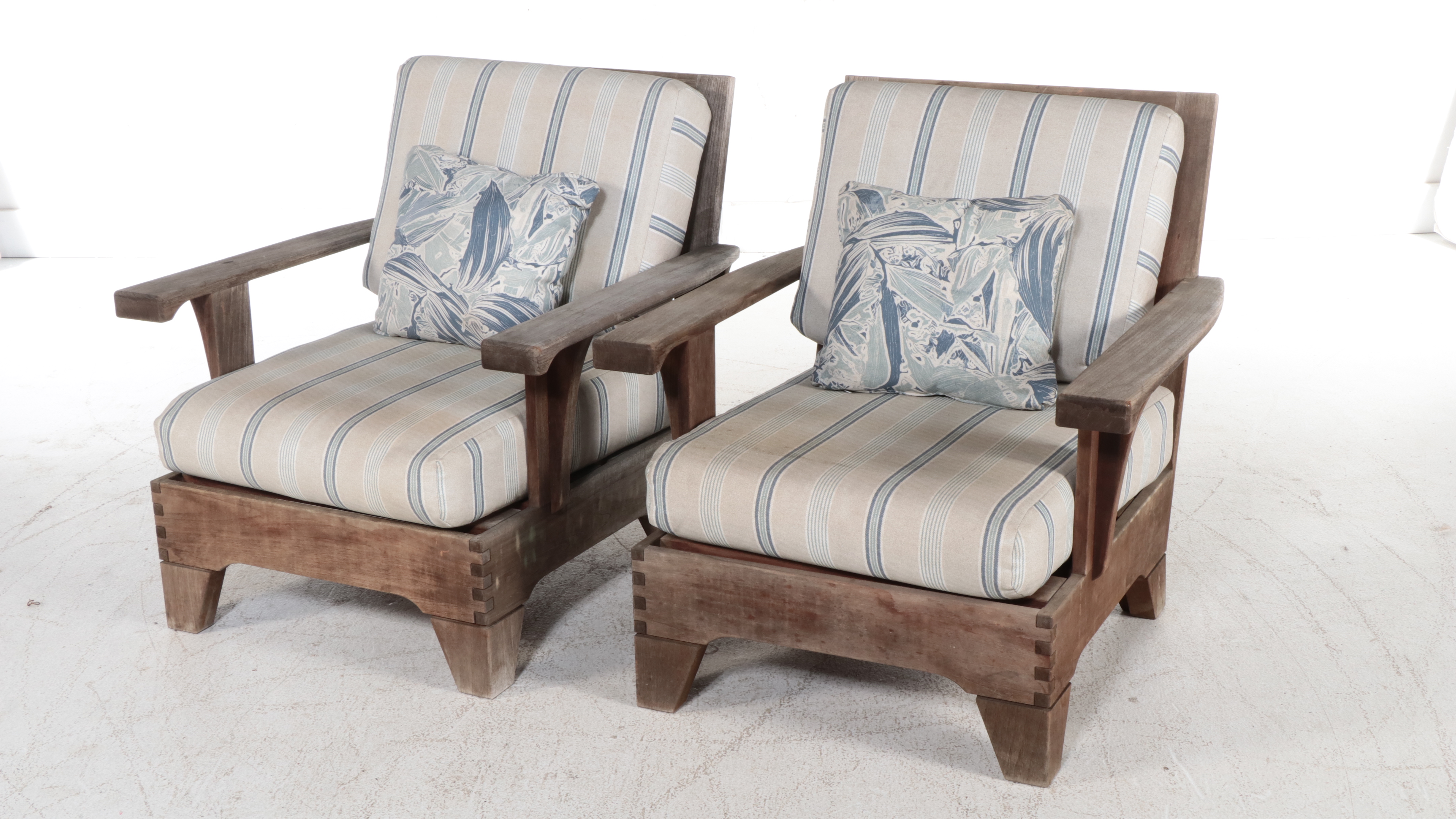 Smith & Hawken Six-Piece Teak Patio Lounge Seating