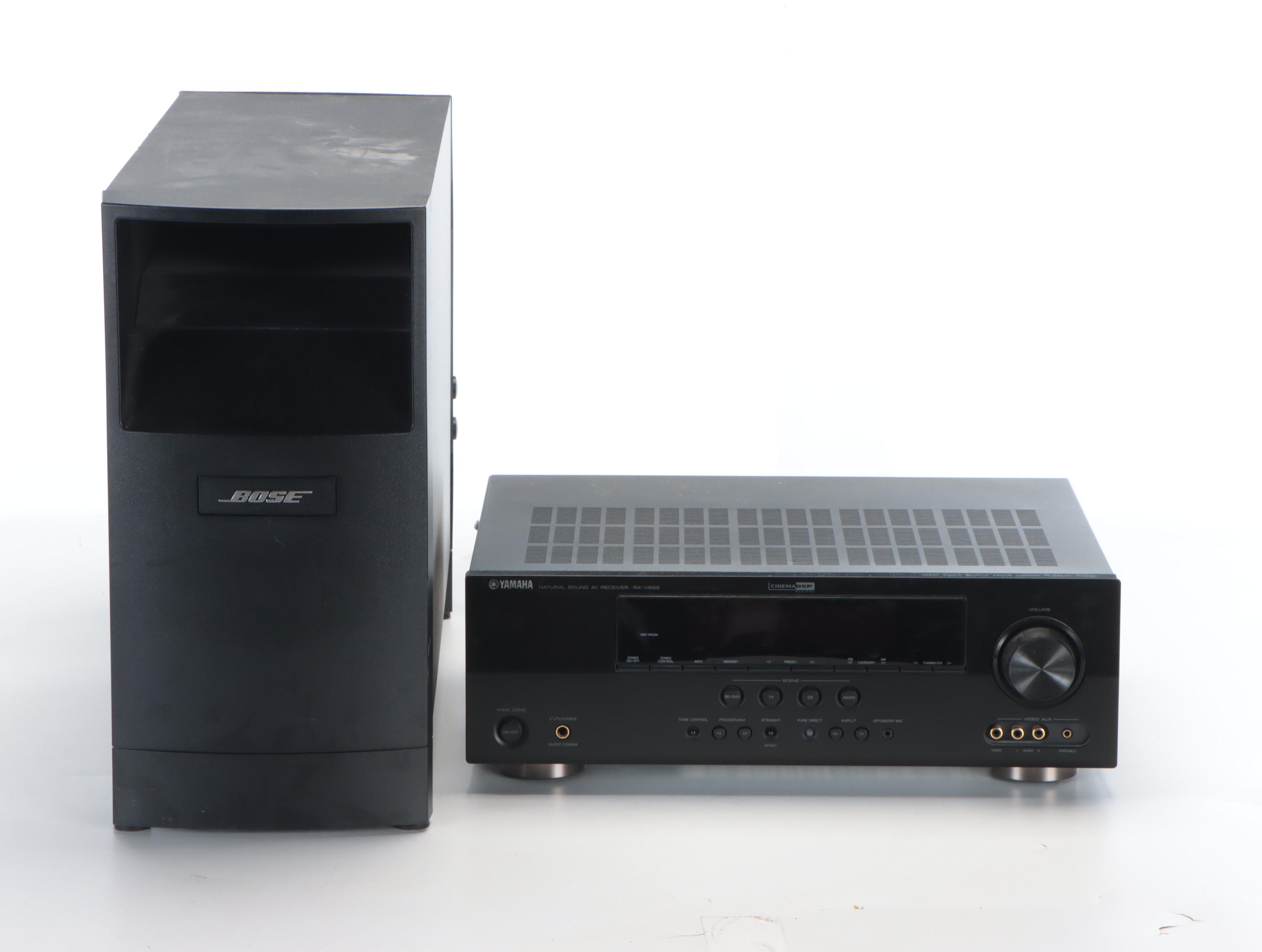 Yamaha RX-V665 Sound AV Receiver with Bose Acoustimass System and Speakers