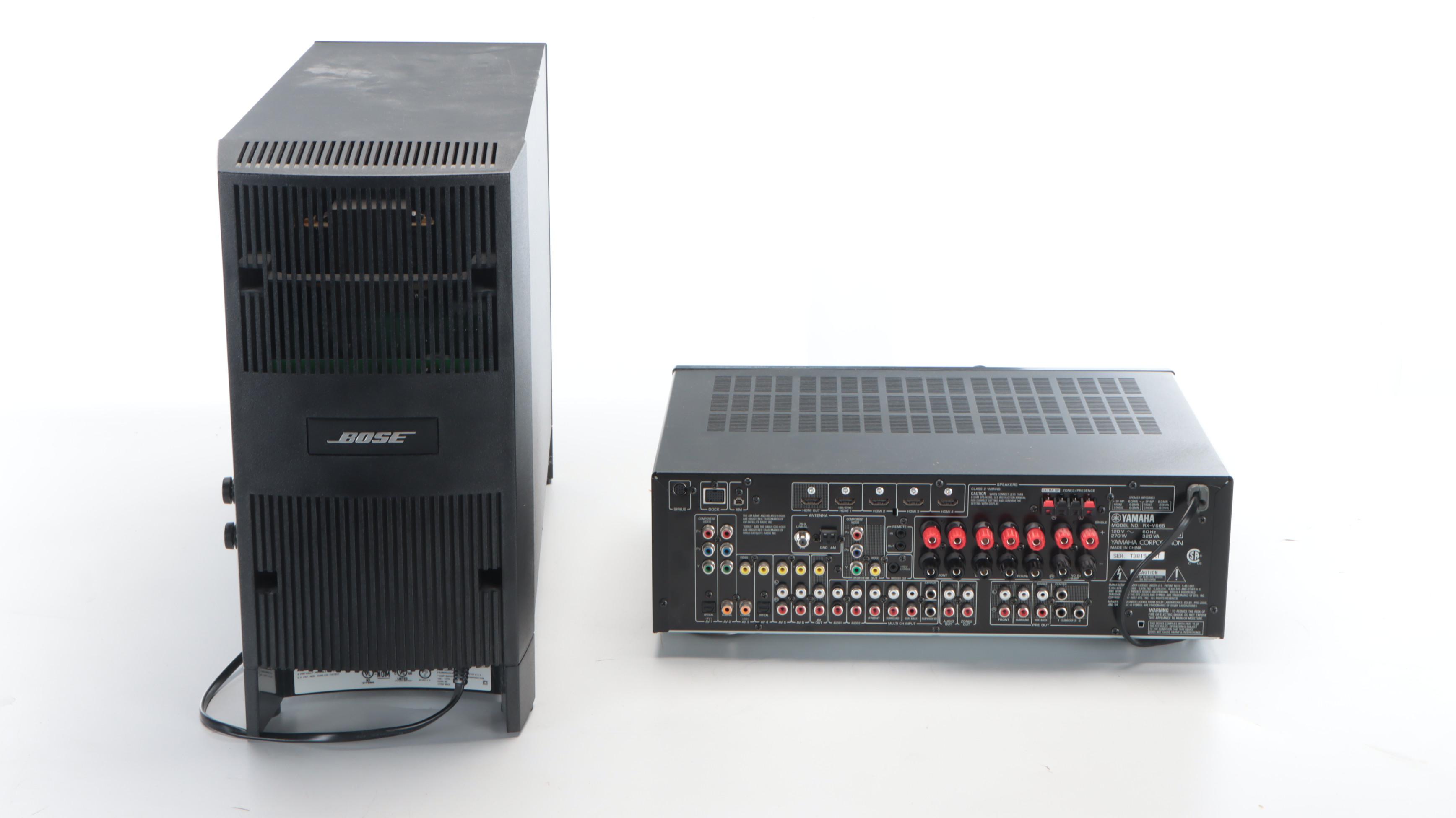 Yamaha RX-V665 Sound AV Receiver with Bose Acoustimass System and Speakers
