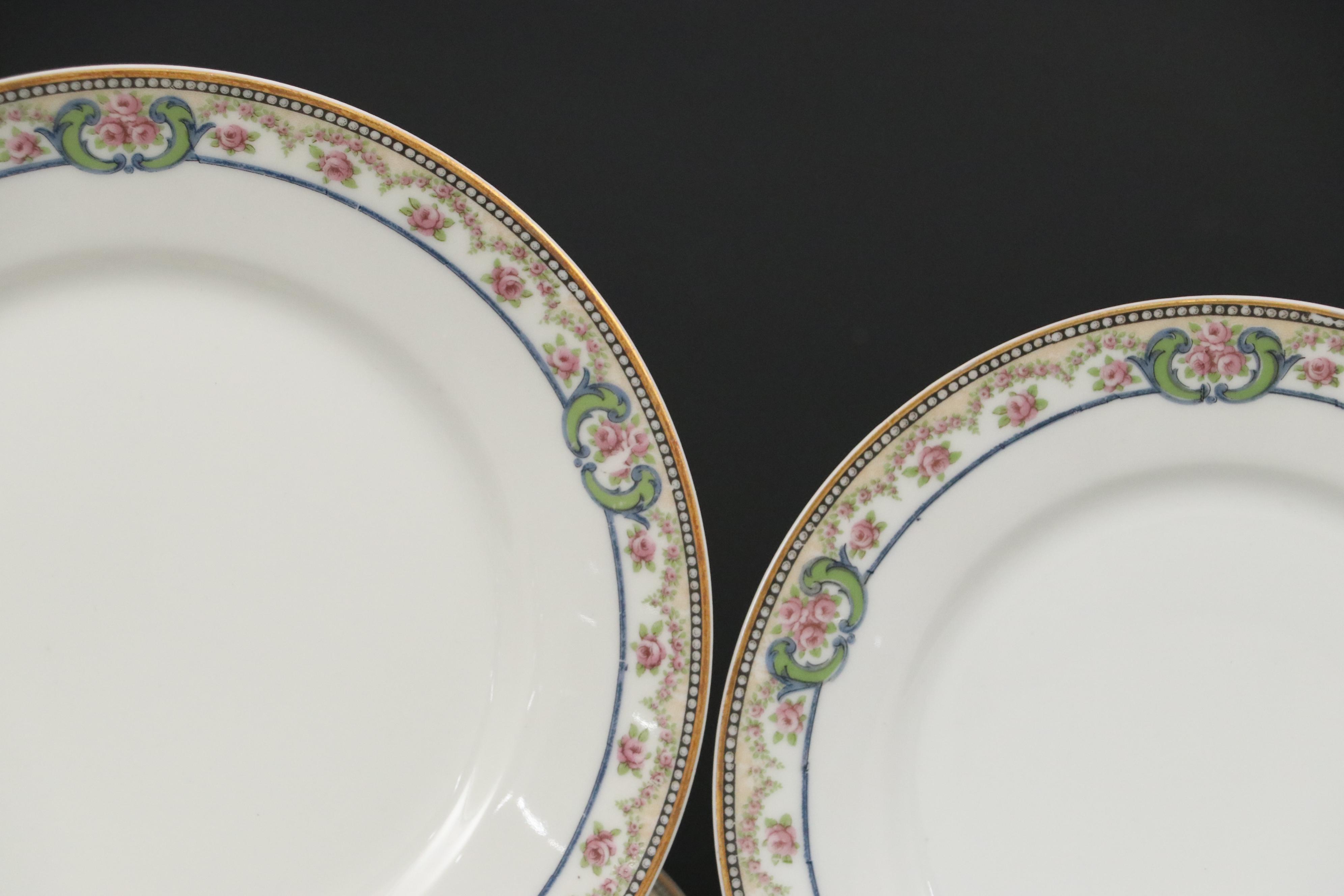Theodore Haviland and Noritake Porcelain Dinnerware with Floral Motifs