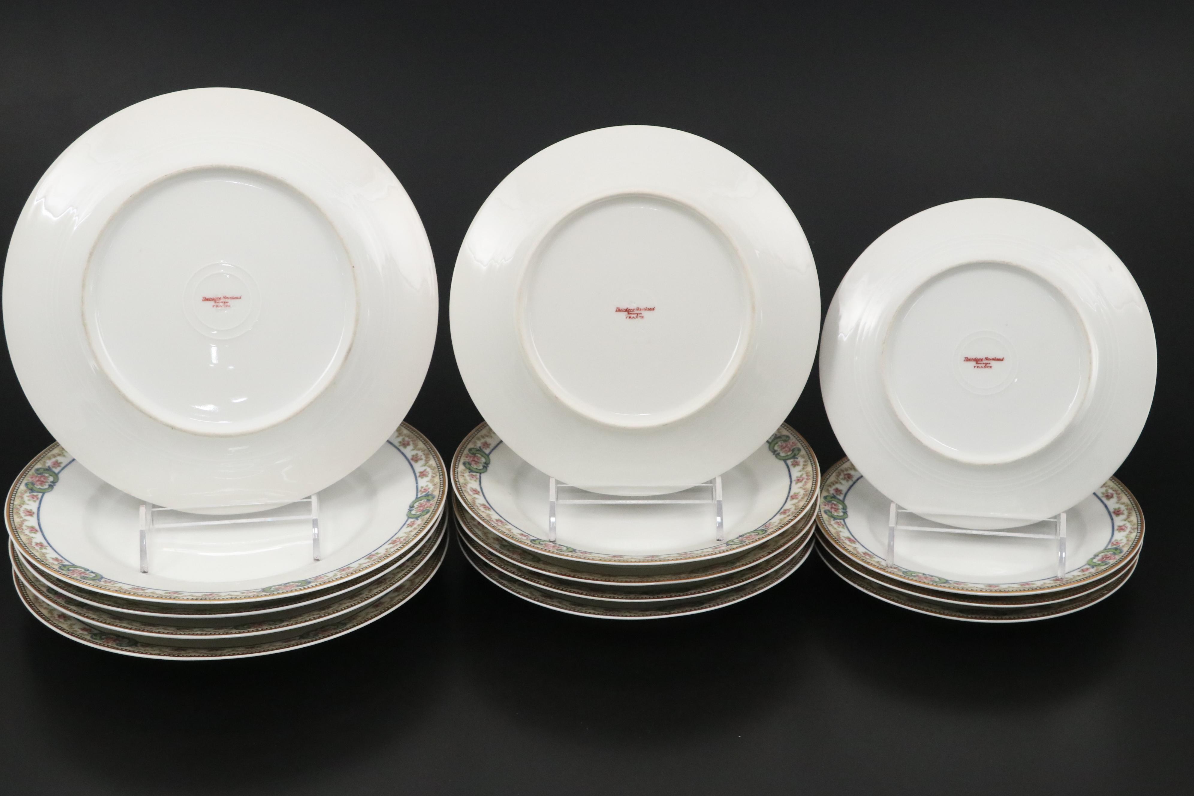 Theodore Haviland and Noritake Porcelain Dinnerware with Floral Motifs