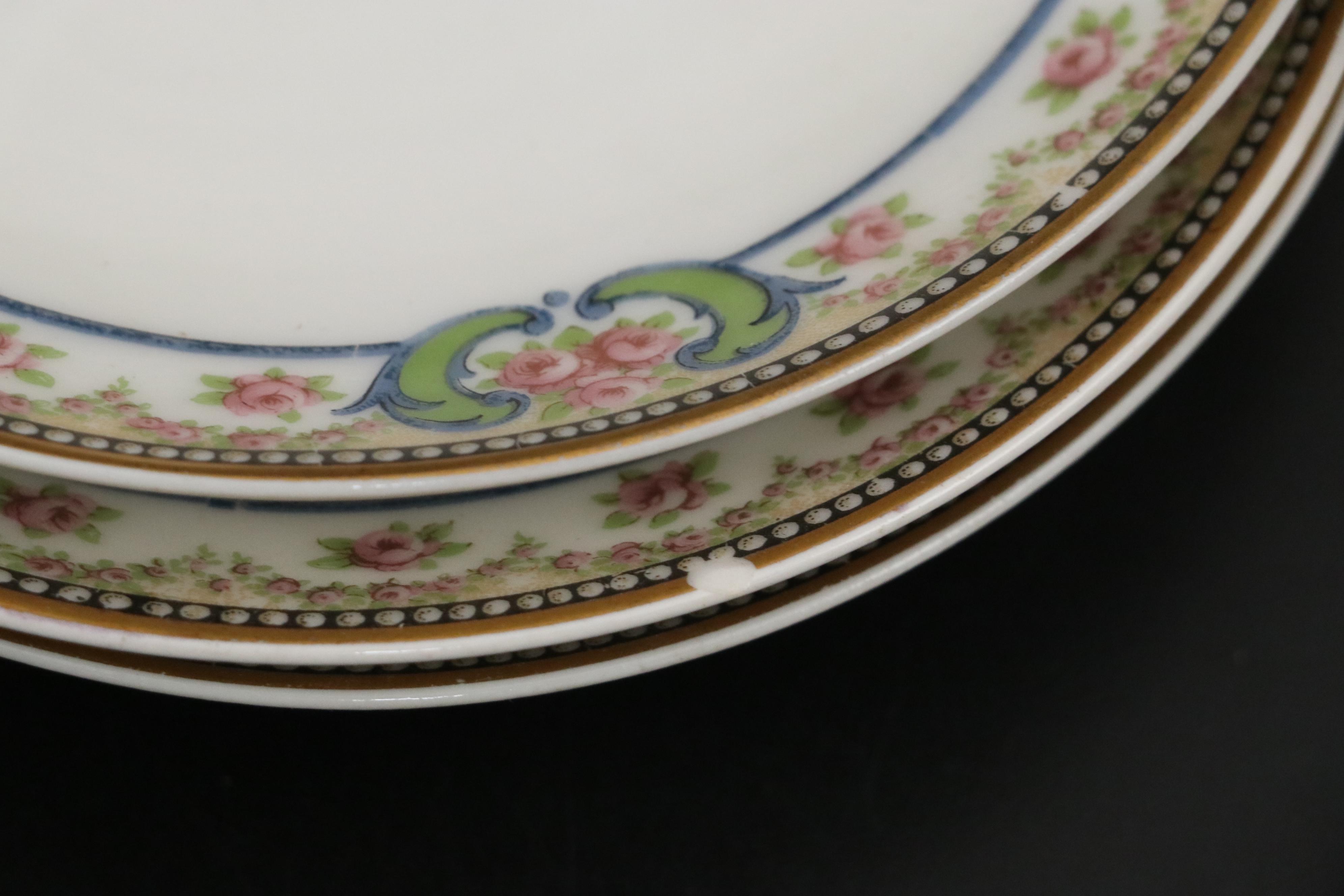 Theodore Haviland and Noritake Porcelain Dinnerware with Floral Motifs