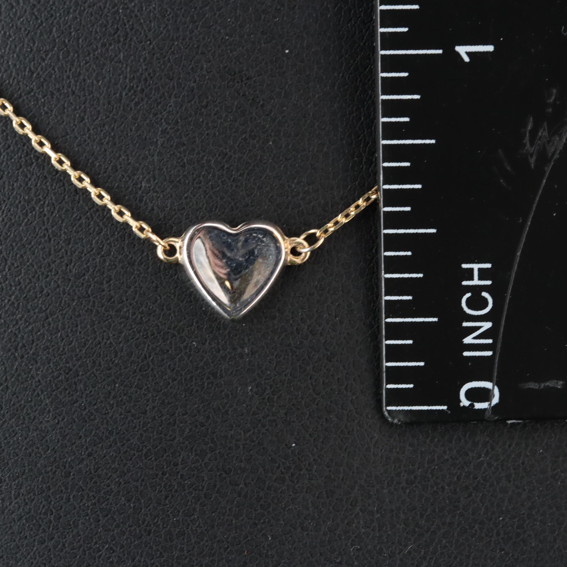 10K Tri-Color Heart Necklace