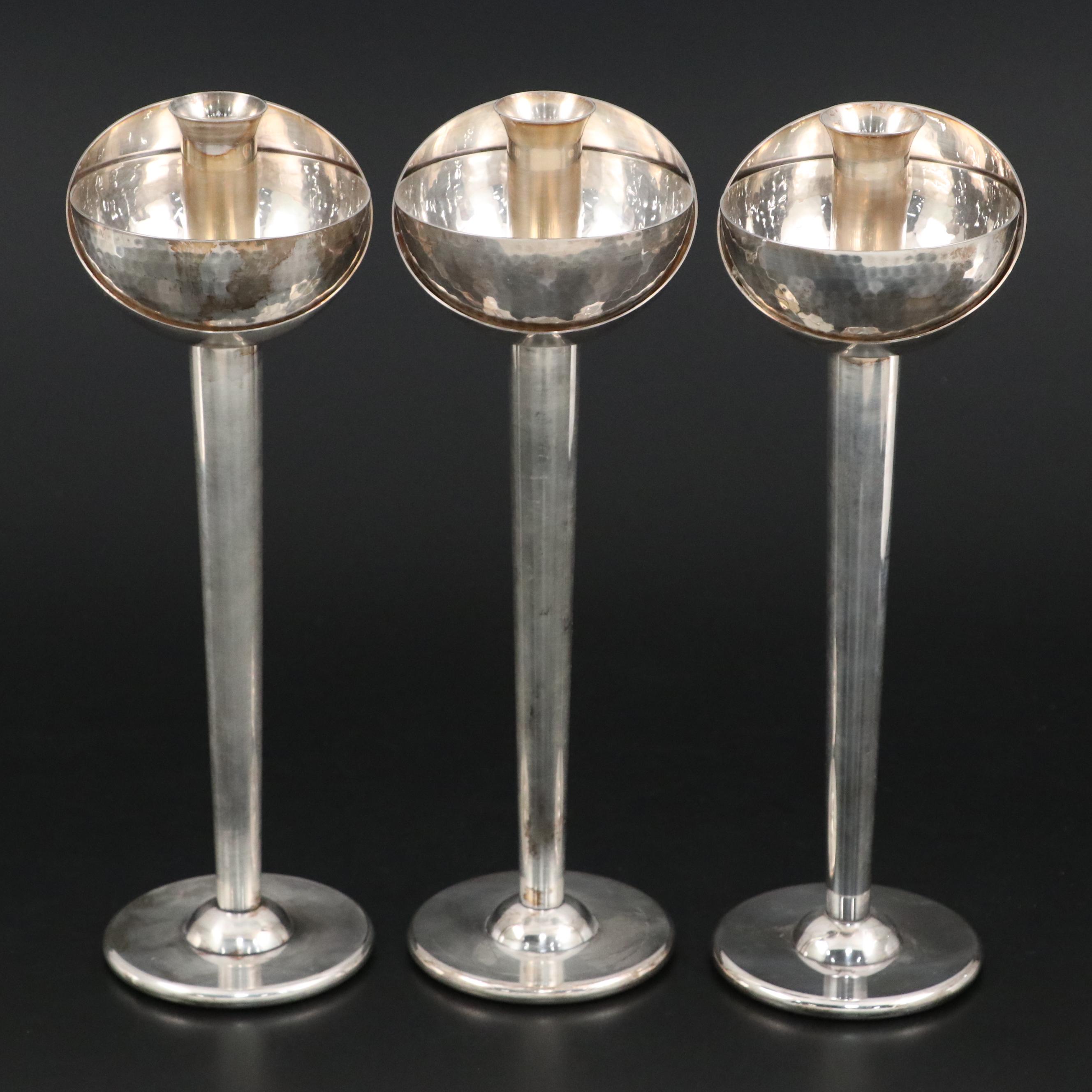 David Palterer for Swid Powell Modern Silver Plate Candlesticks
