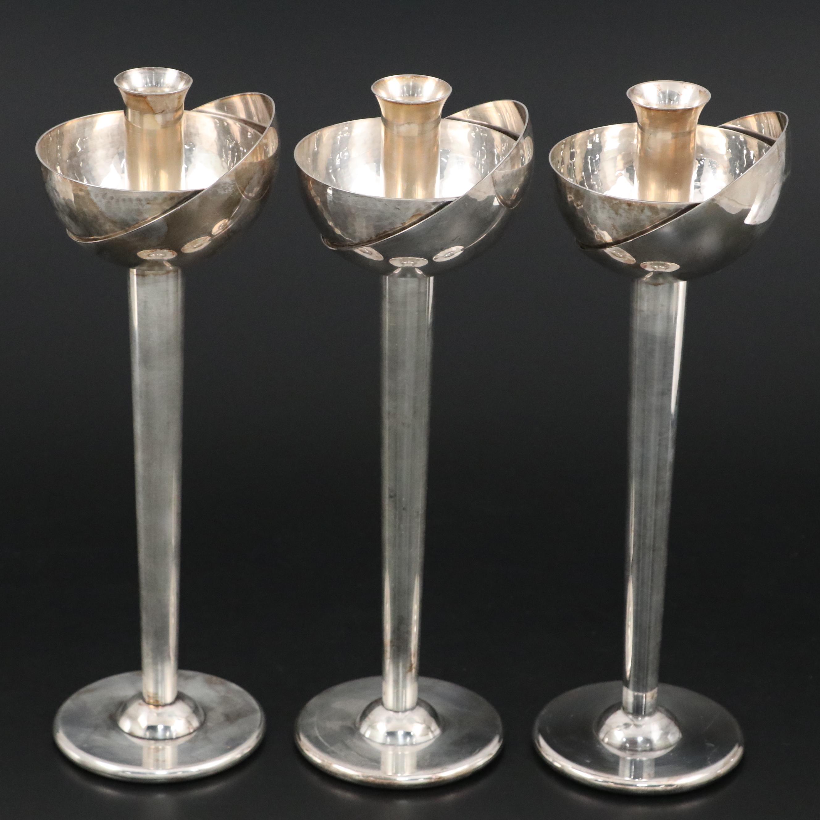 David Palterer for Swid Powell Modern Silver Plate Candlesticks