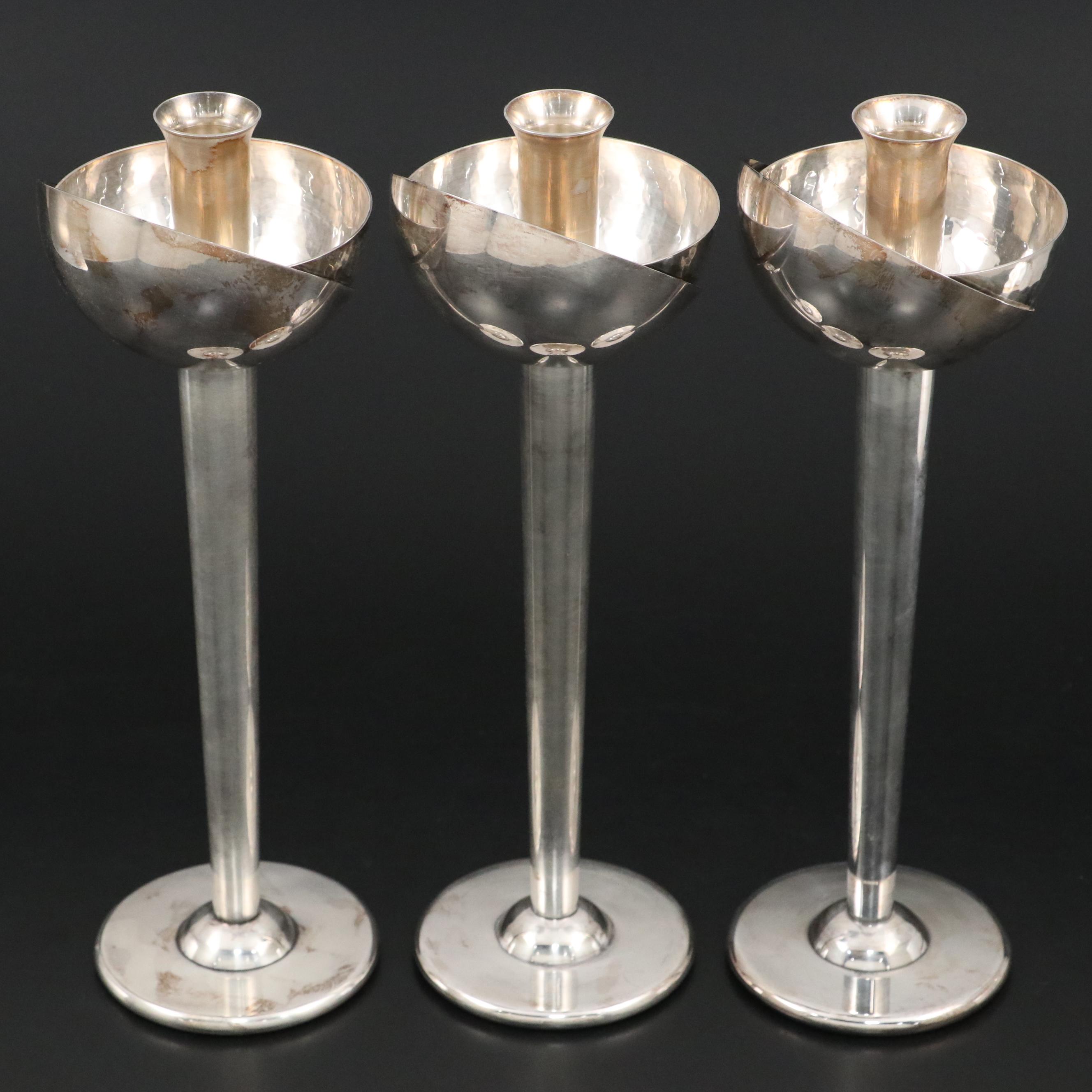 David Palterer for Swid Powell Modern Silver Plate Candlesticks