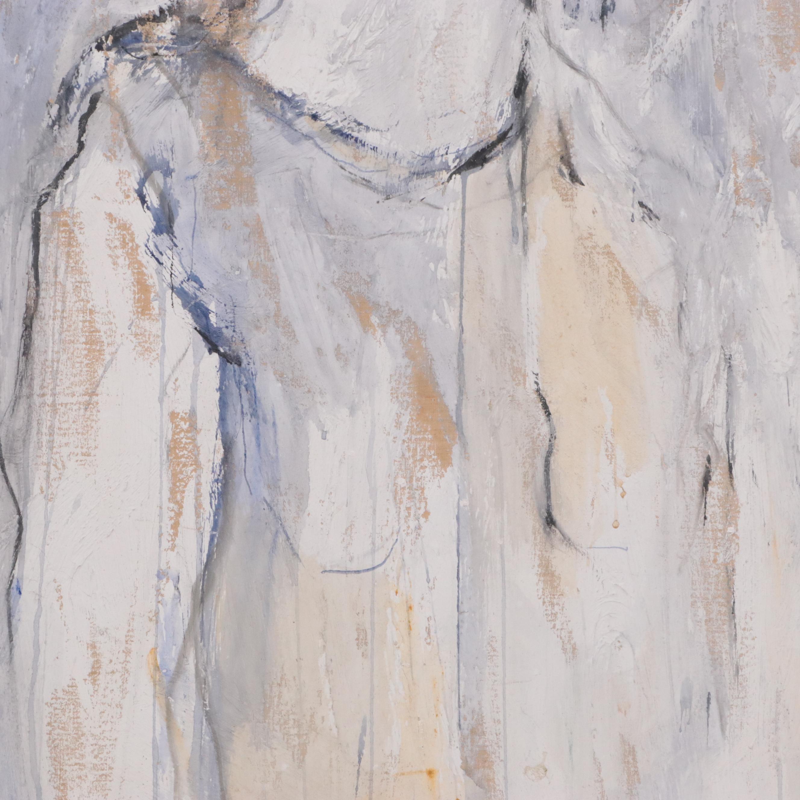 Gino Hollander Modernist Portrait Oil Painting, 1965