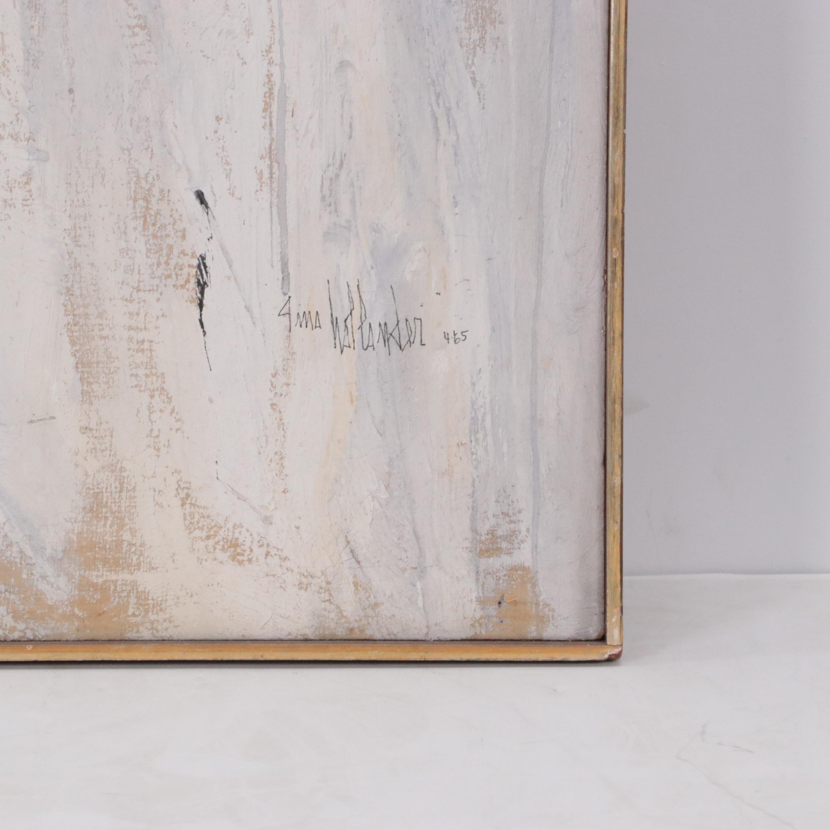 Gino Hollander Modernist Portrait Oil Painting, 1965