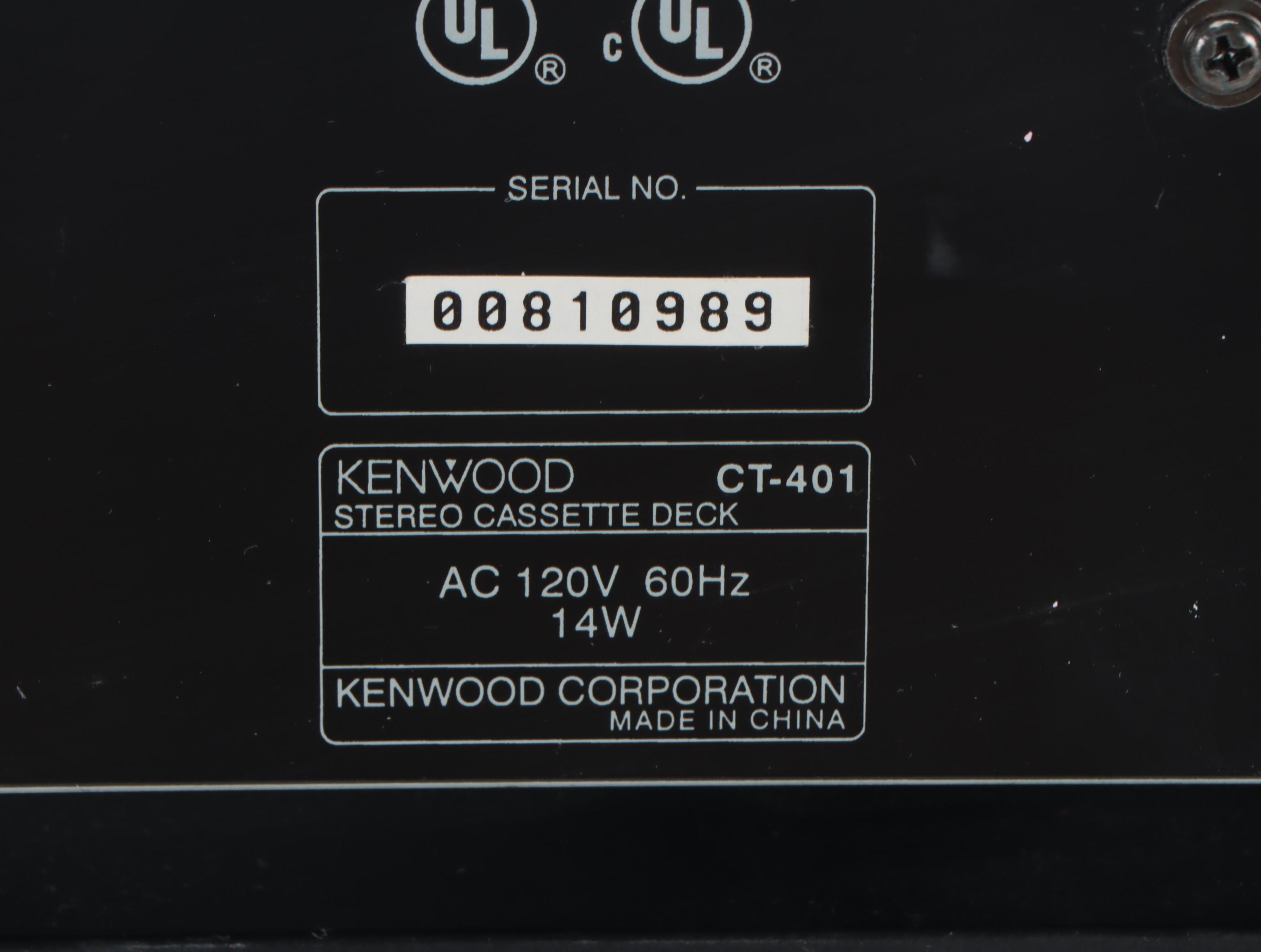 Kenwood Multiple CD Player, Speakers, Cassette Player, and Audio-Video Receiver