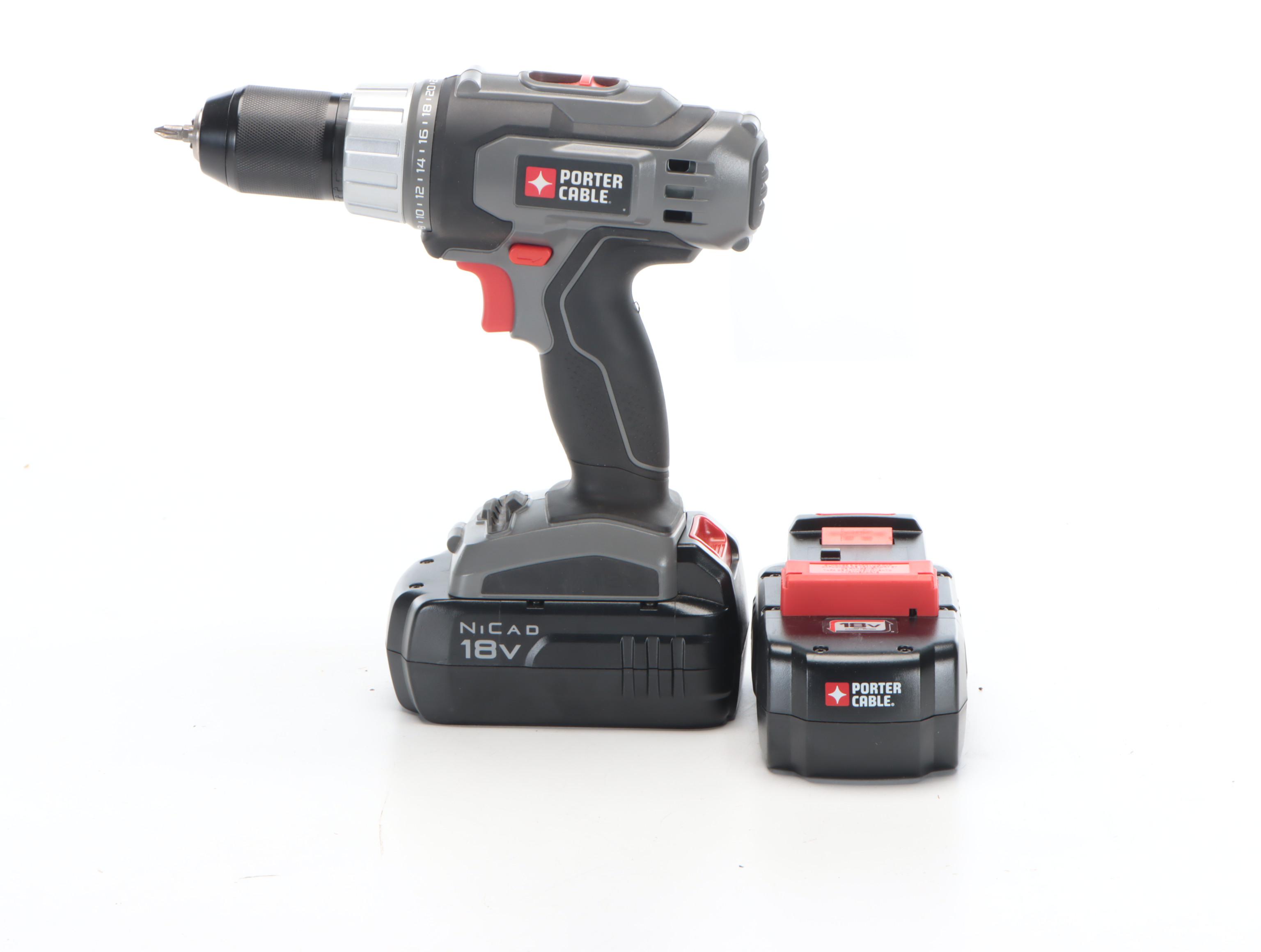 Porter Cable Cordless Power Drill with Charging Station and More
