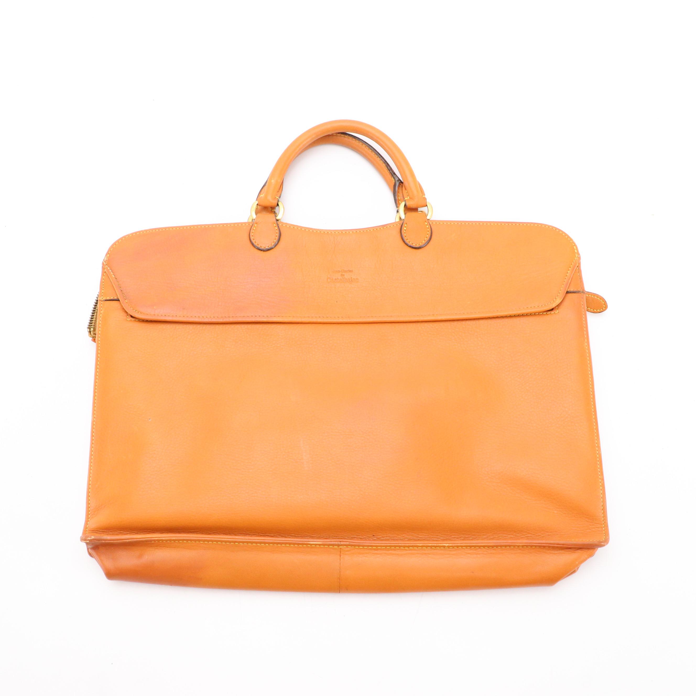 Jean-Charles de Castelbajac & Dadpel Briefcase in Light Brown and Brown Leather