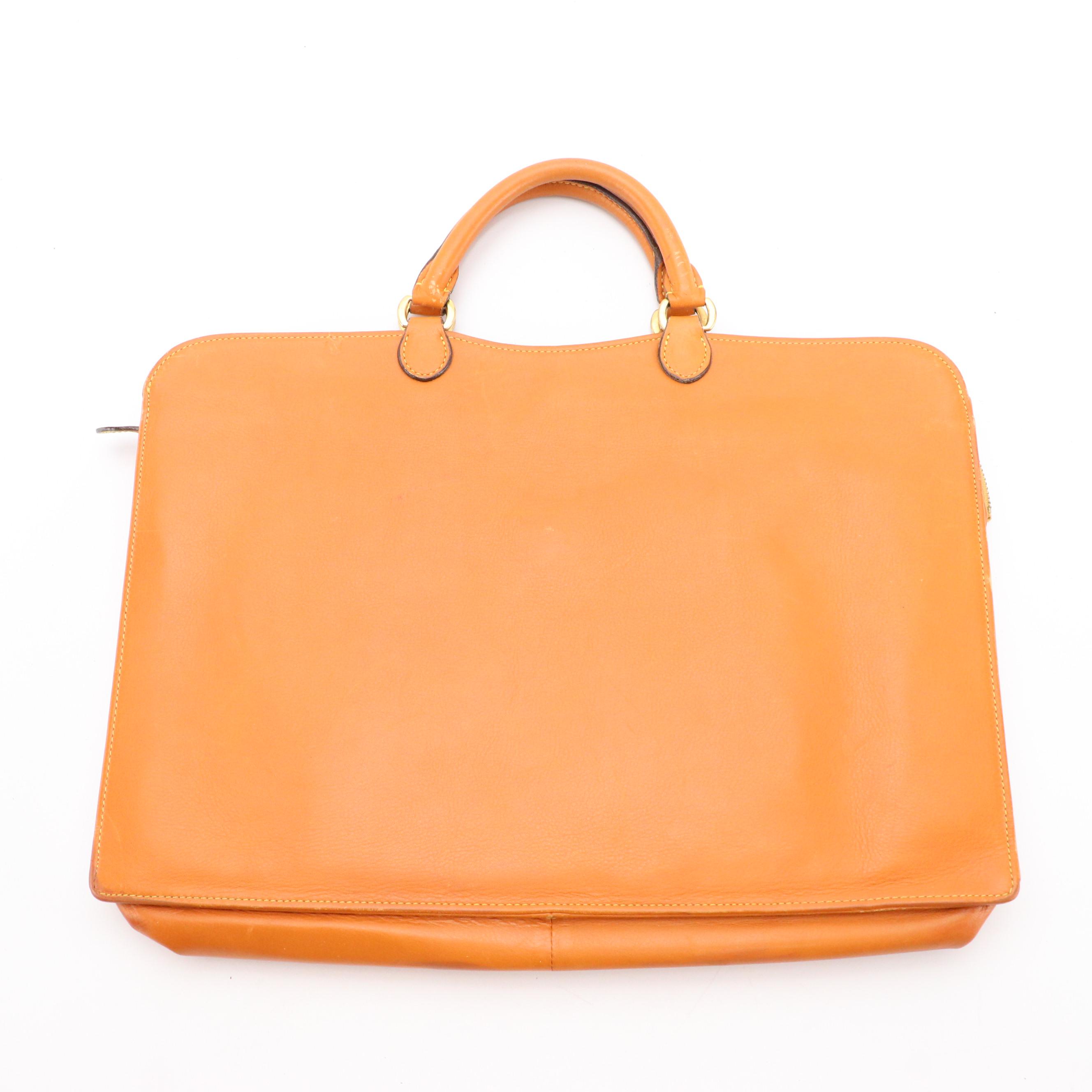 Jean-Charles de Castelbajac & Dadpel Briefcase in Light Brown and Brown Leather