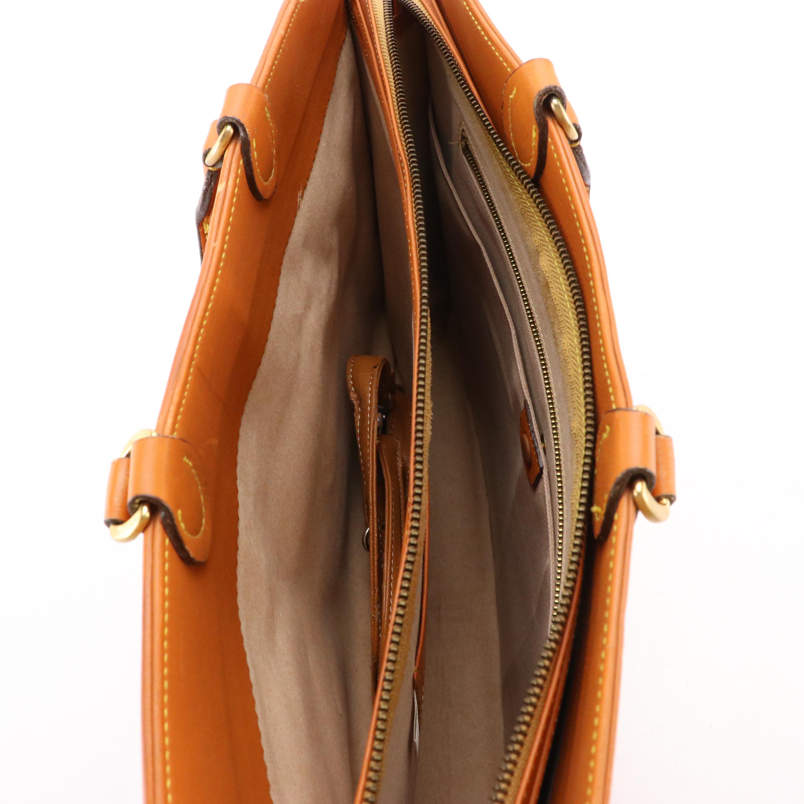 Jean-Charles de Castelbajac & Dadpel Briefcase in Light Brown and Brown Leather