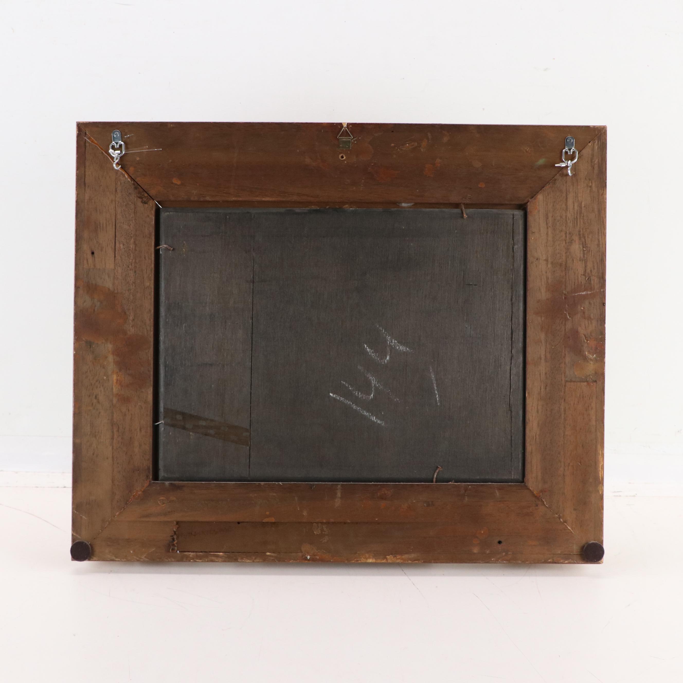 V. Holst Oil Painting of Landscape with House and Figures