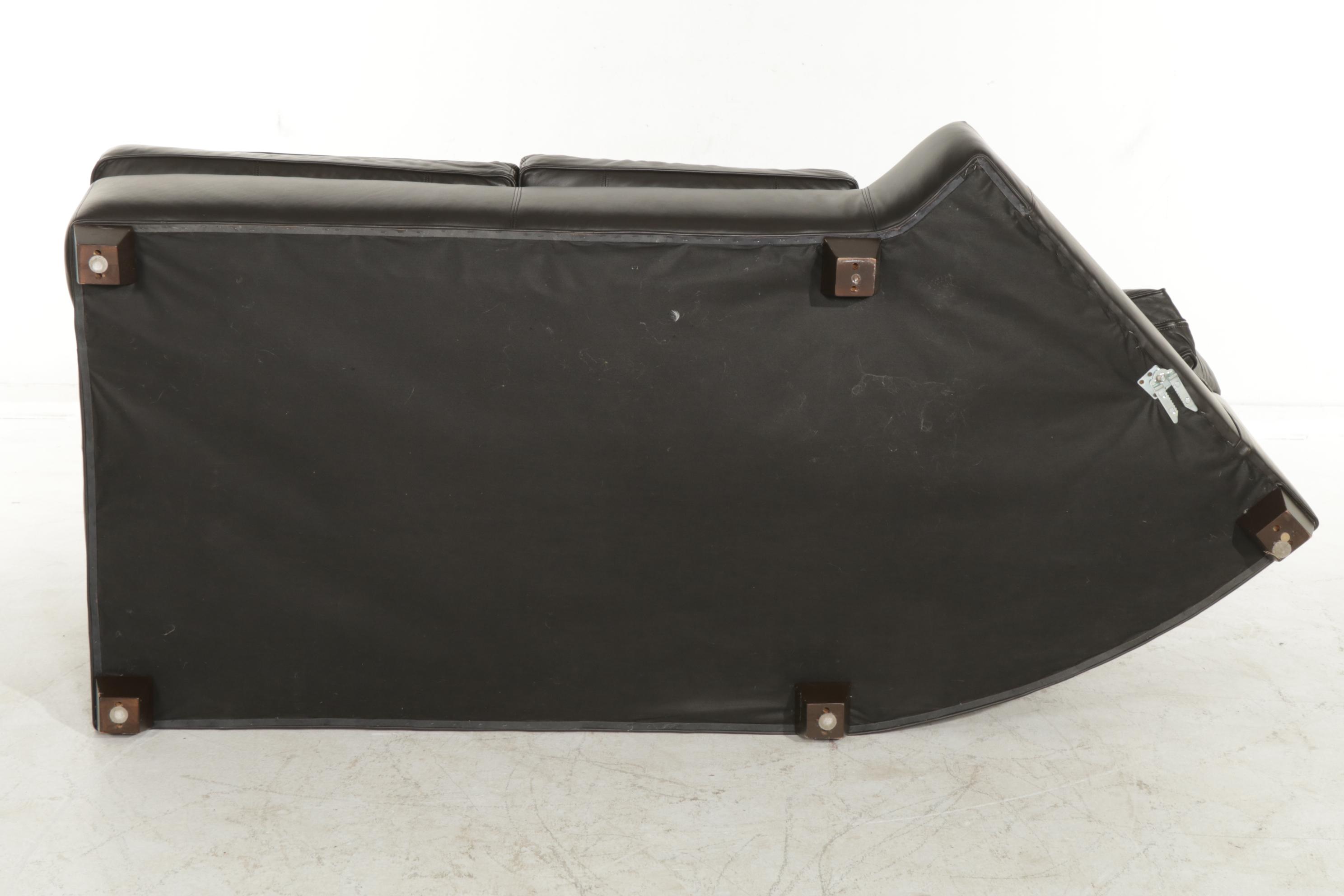 Arhaus Two-Piece Leather Roll-Arm Sectional Sofa