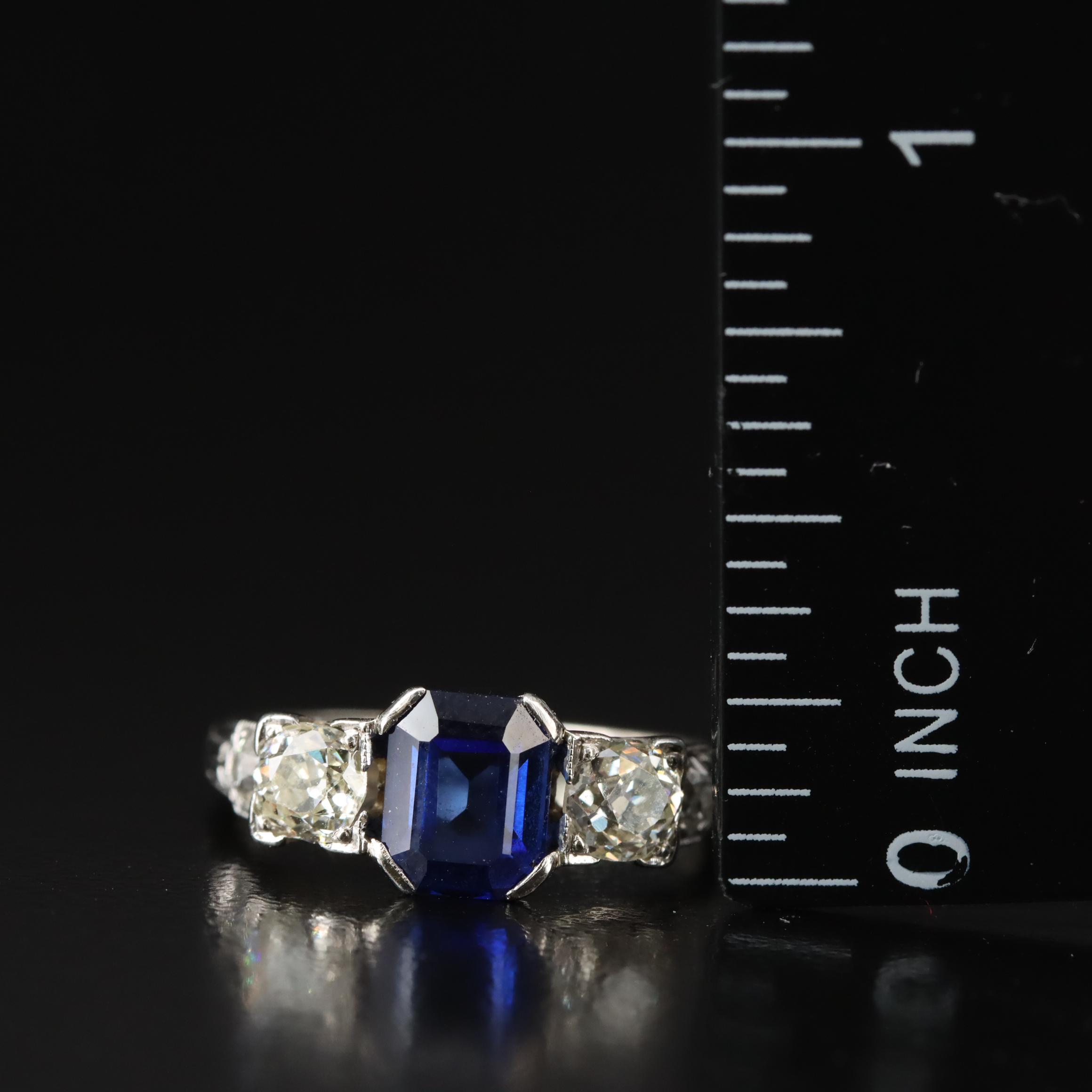 Art Deco 18K Sapphire and Diamond Ring