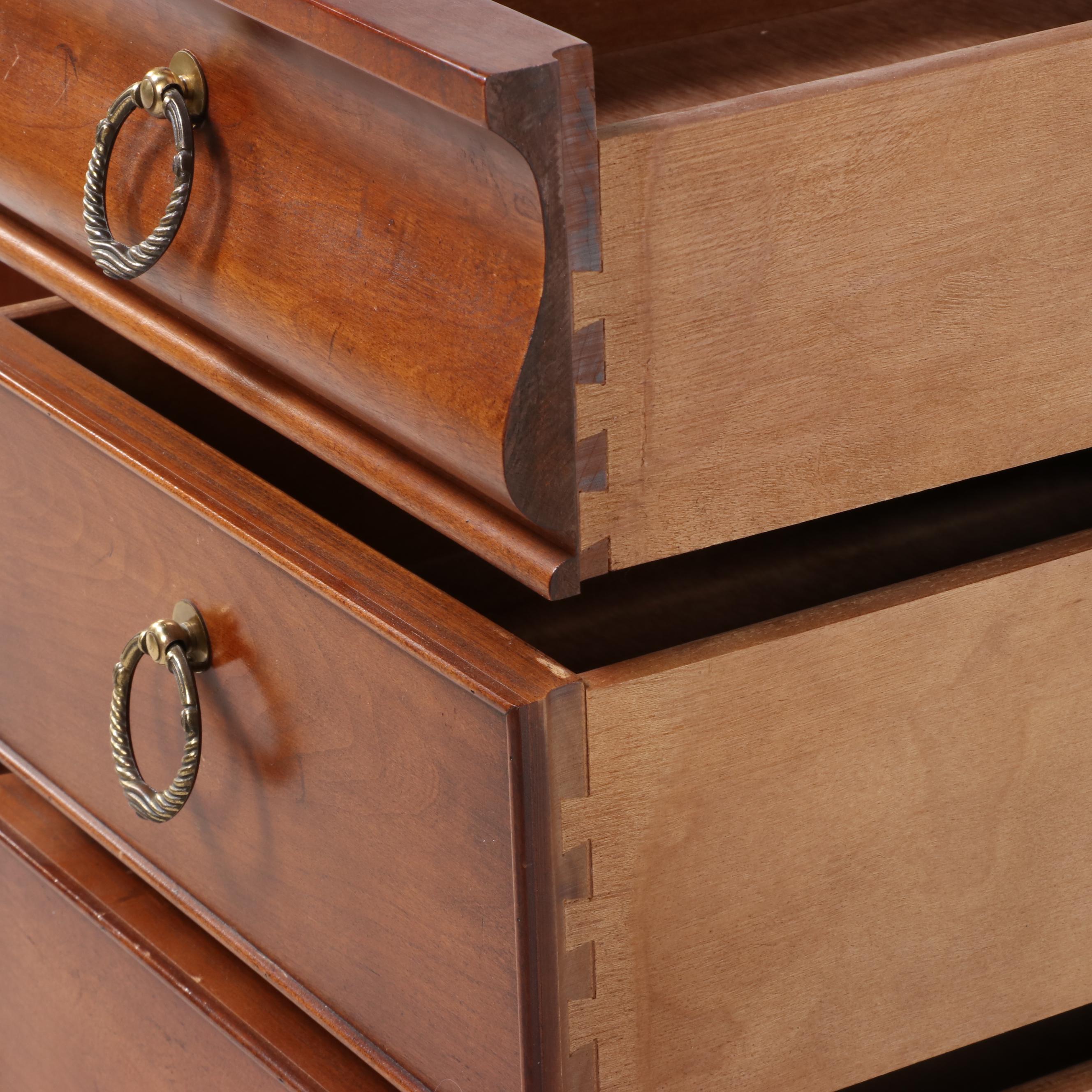 Georgian Style Desk with Leather Office Chair and Brass Lamp