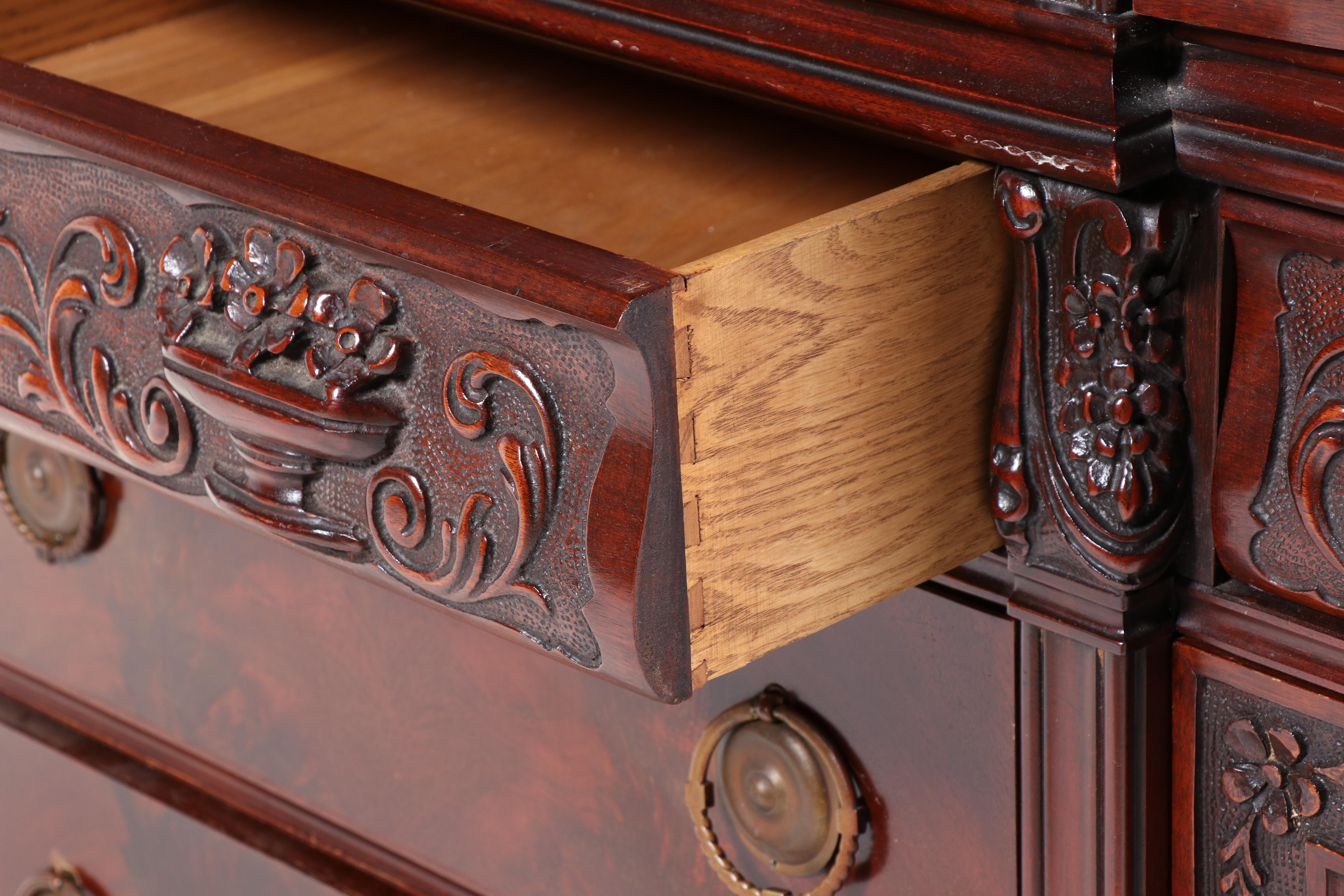 J. B. Van Sciver Co. George III Style Carved Mahogany Breakfront Cabinet