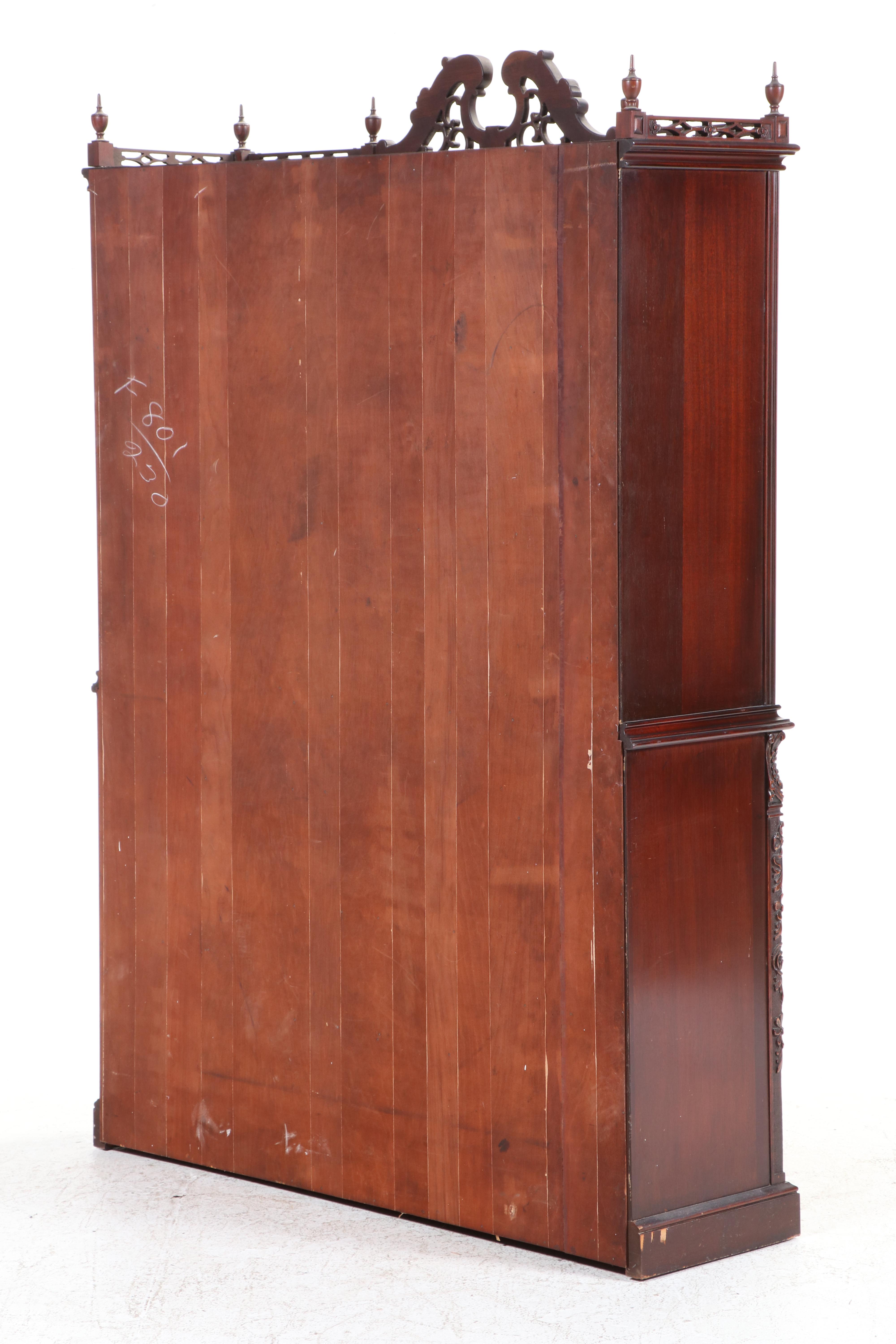 J. B. Van Sciver Co. George III Style Carved Mahogany Breakfront Cabinet