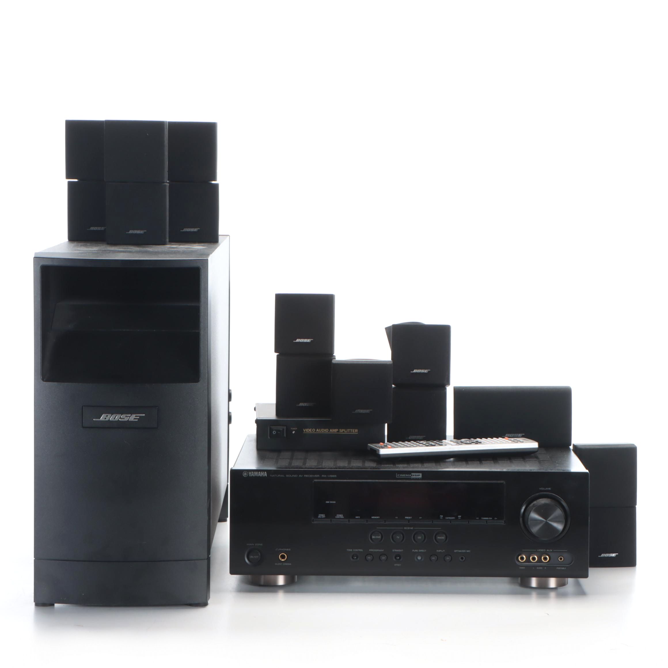 Yamaha RX-V665 Sound AV Receiver with Bose Acoustimass System and Speakers
