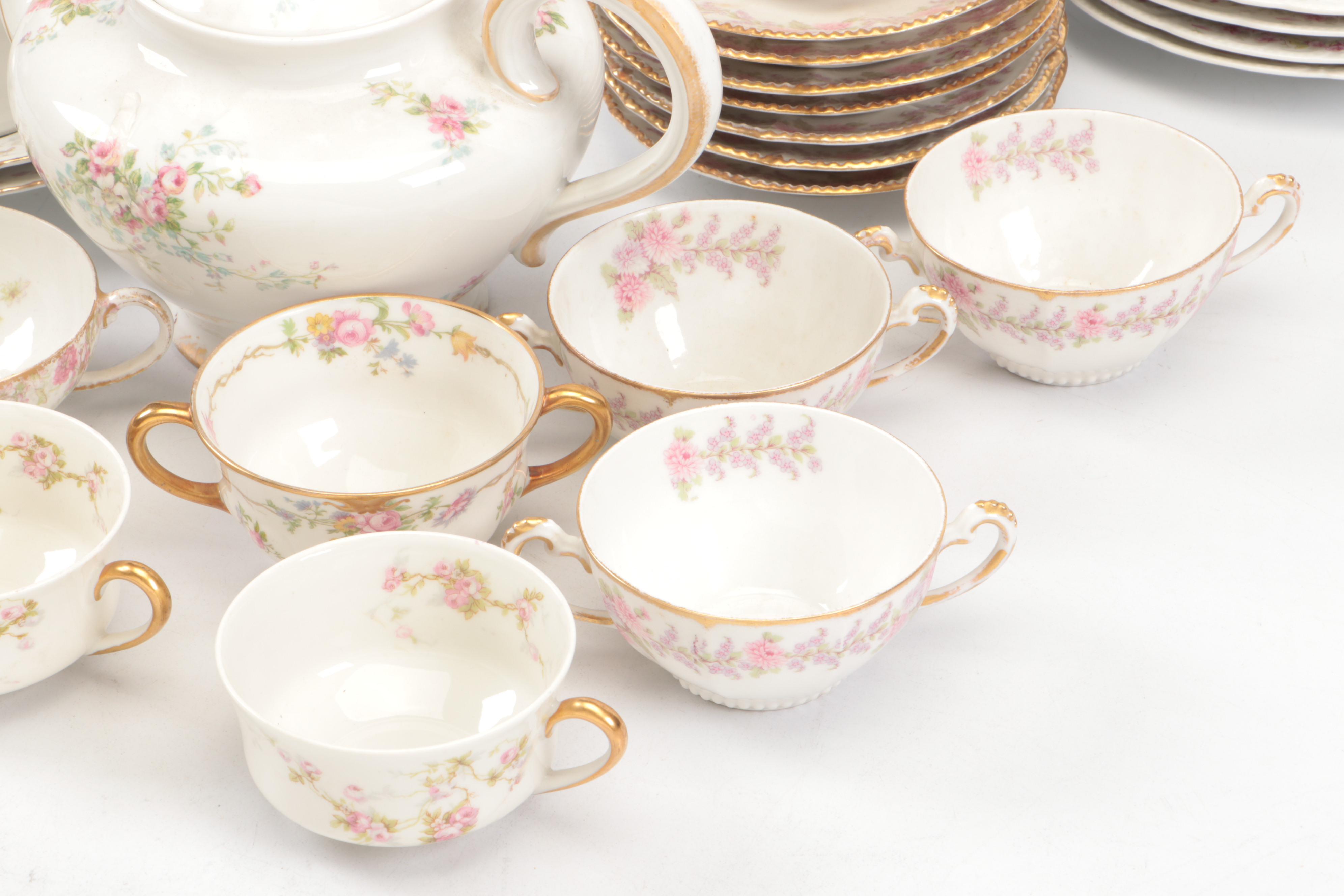 Elite with Other Limoges and Porcelain Flower Pattern Dinner and Serveware