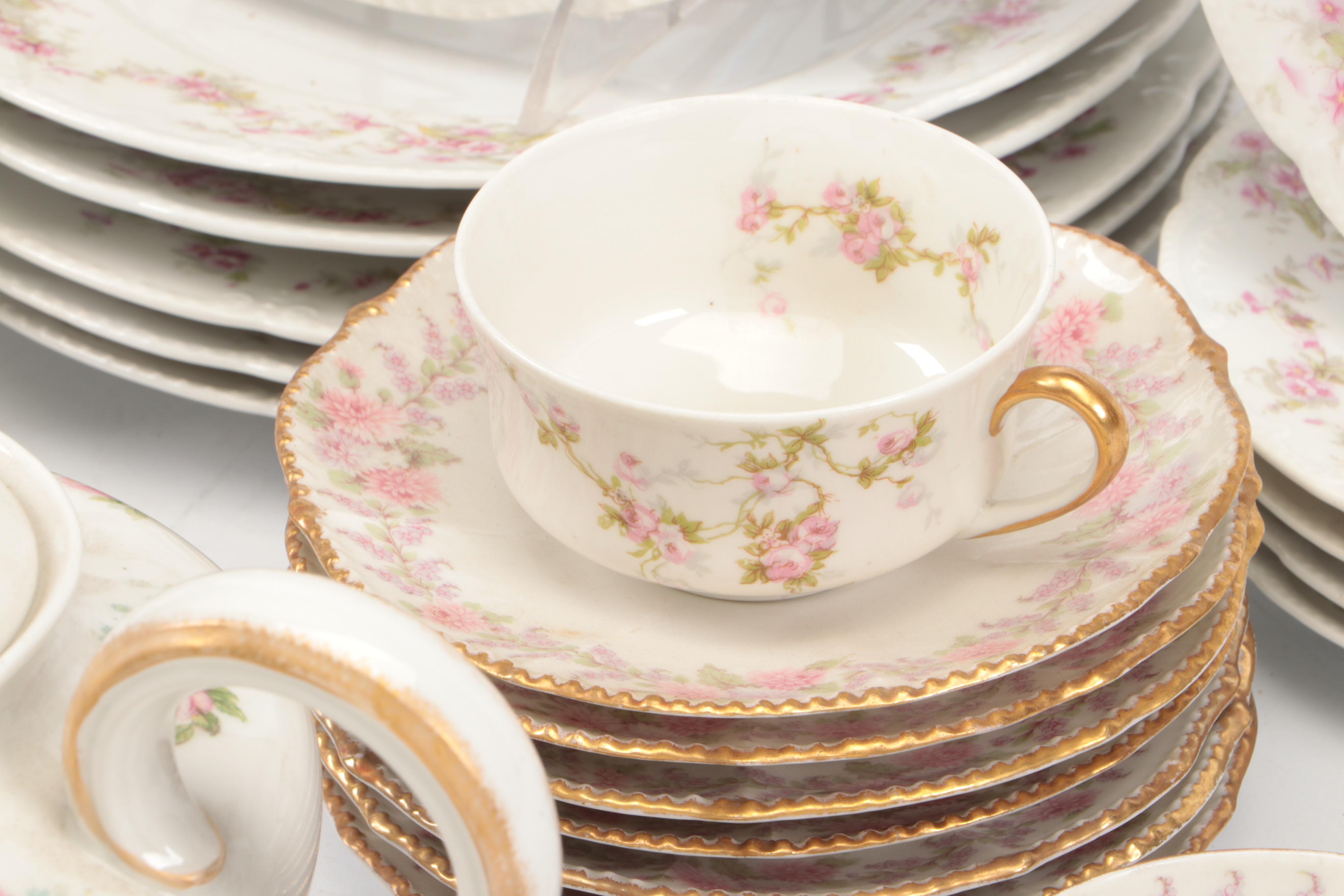 Elite with Other Limoges and Porcelain Flower Pattern Dinner and Serveware