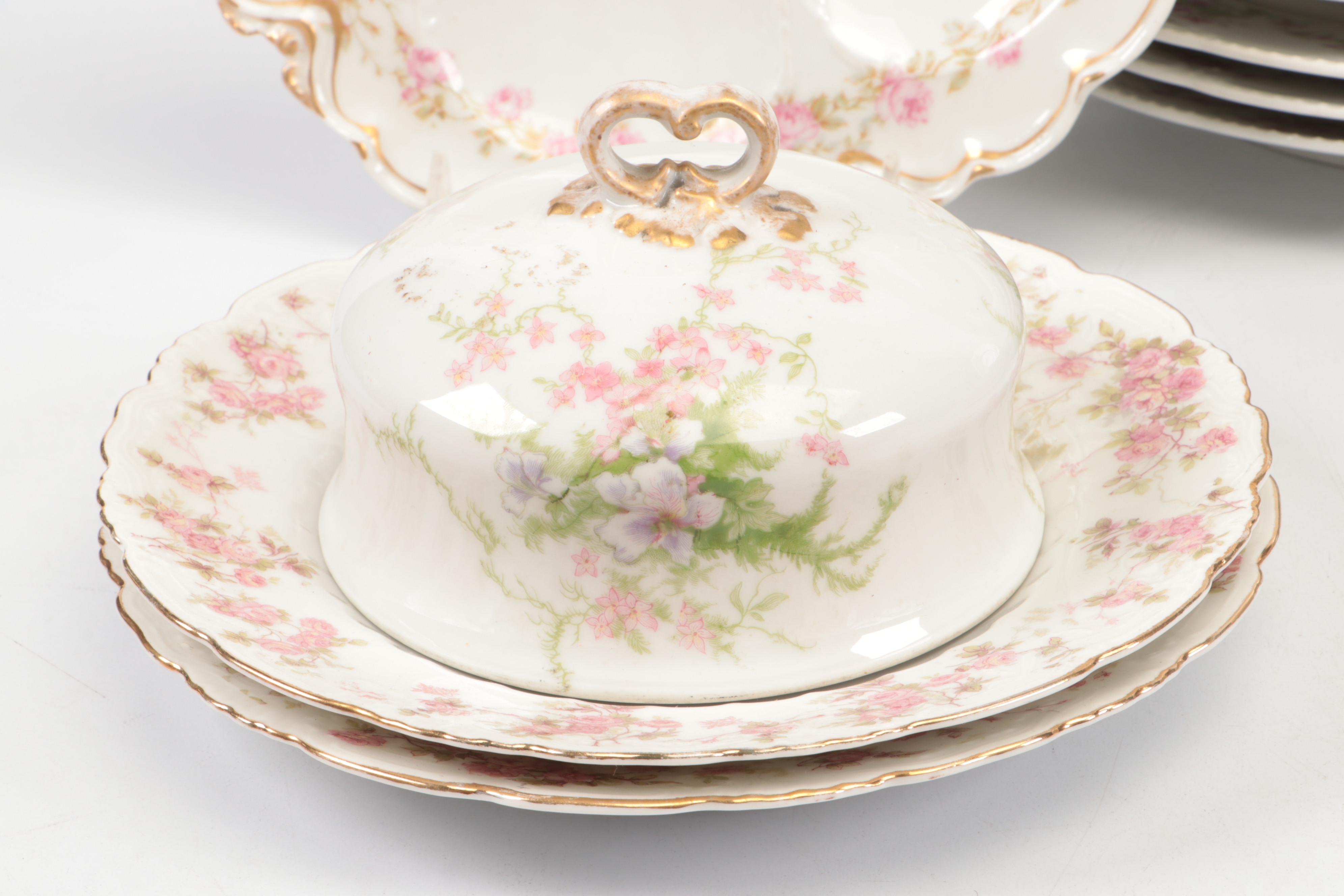Elite with Other Limoges and Porcelain Flower Pattern Dinner and Serveware