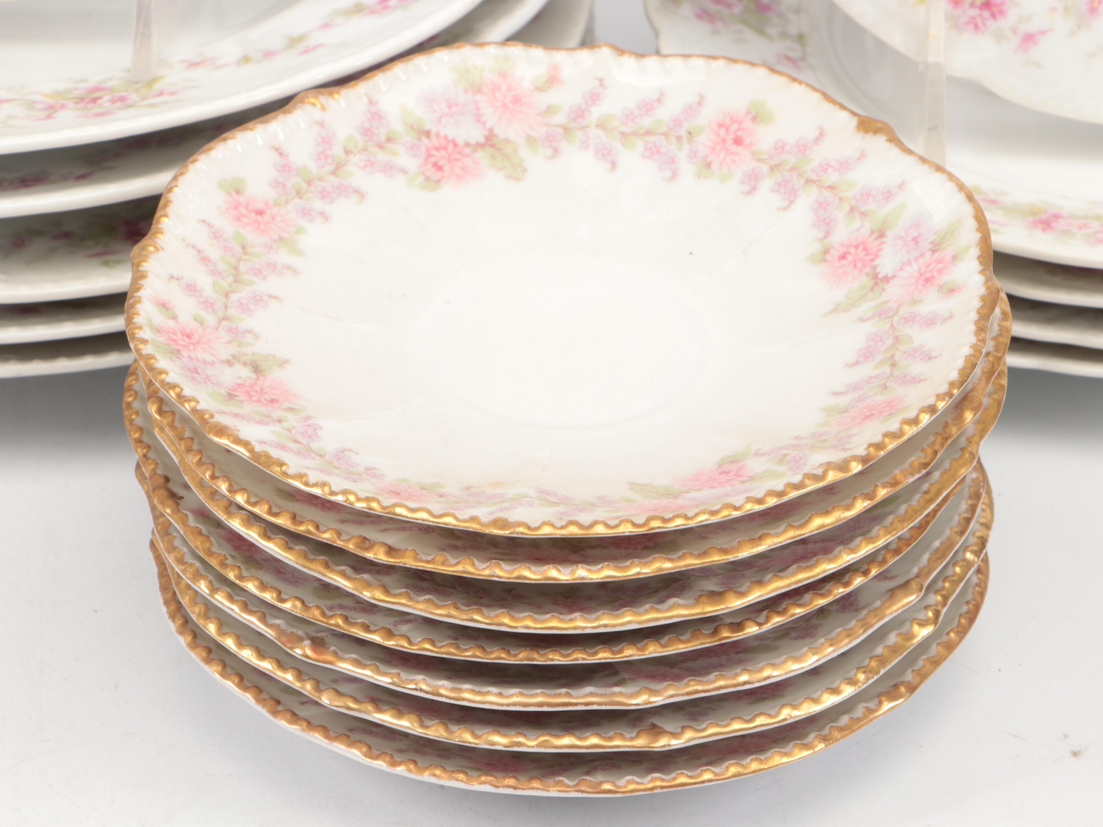 Elite with Other Limoges and Porcelain Flower Pattern Dinner and Serveware