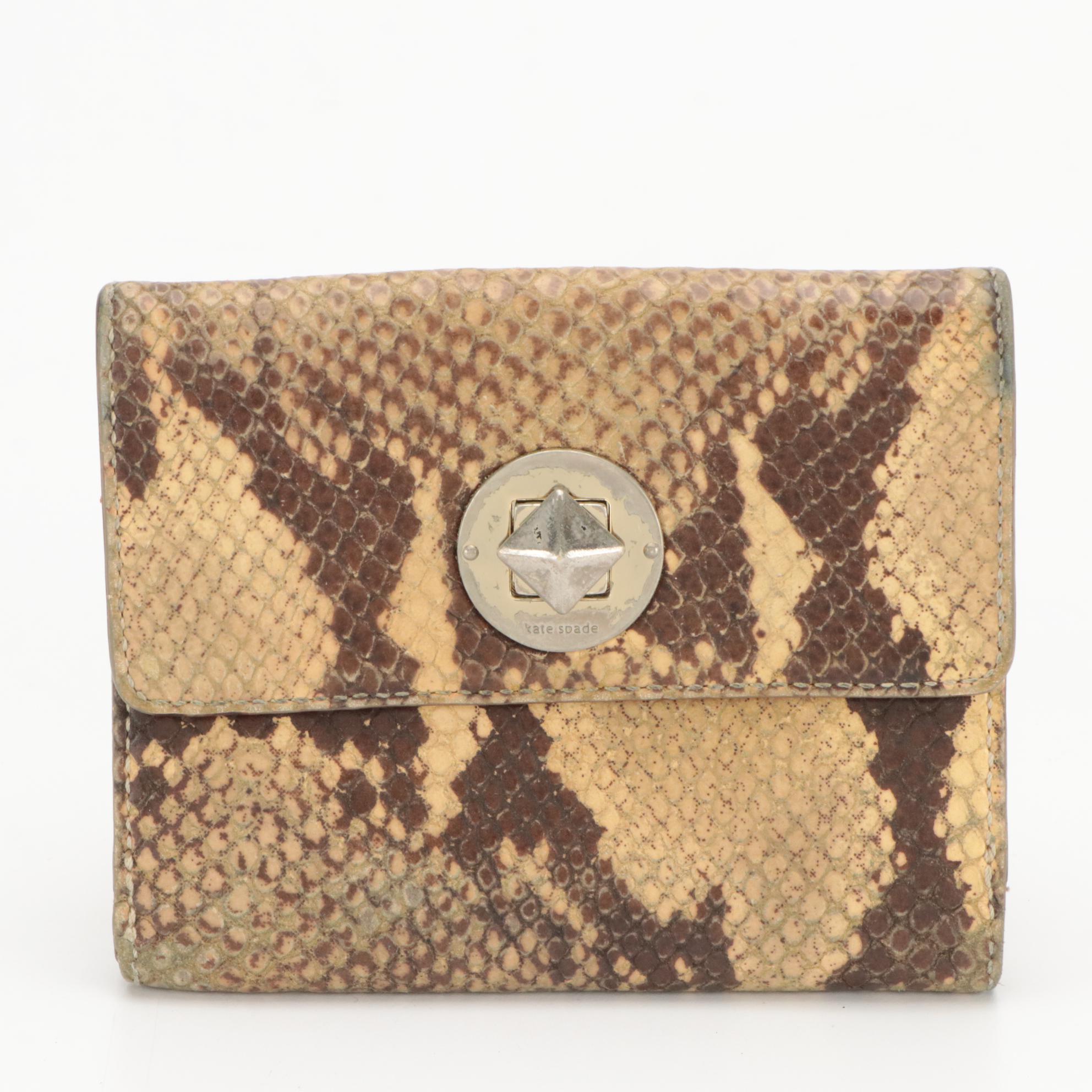 Kate Spade Animal Print Tote, Bifold Wallets and Coin Pouch in Leather & Canvas