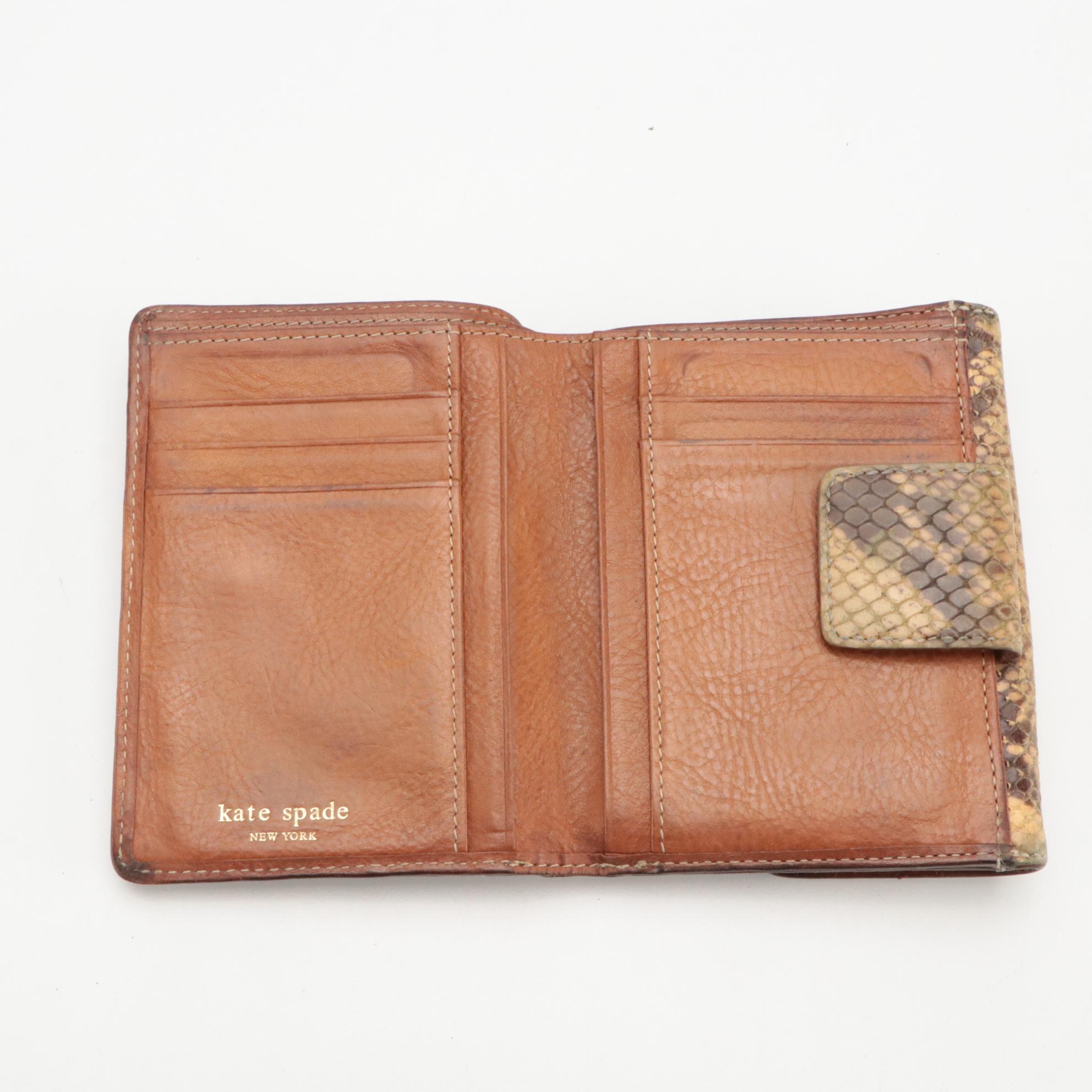 Kate Spade Animal Print Tote, Bifold Wallets and Coin Pouch in Leather & Canvas