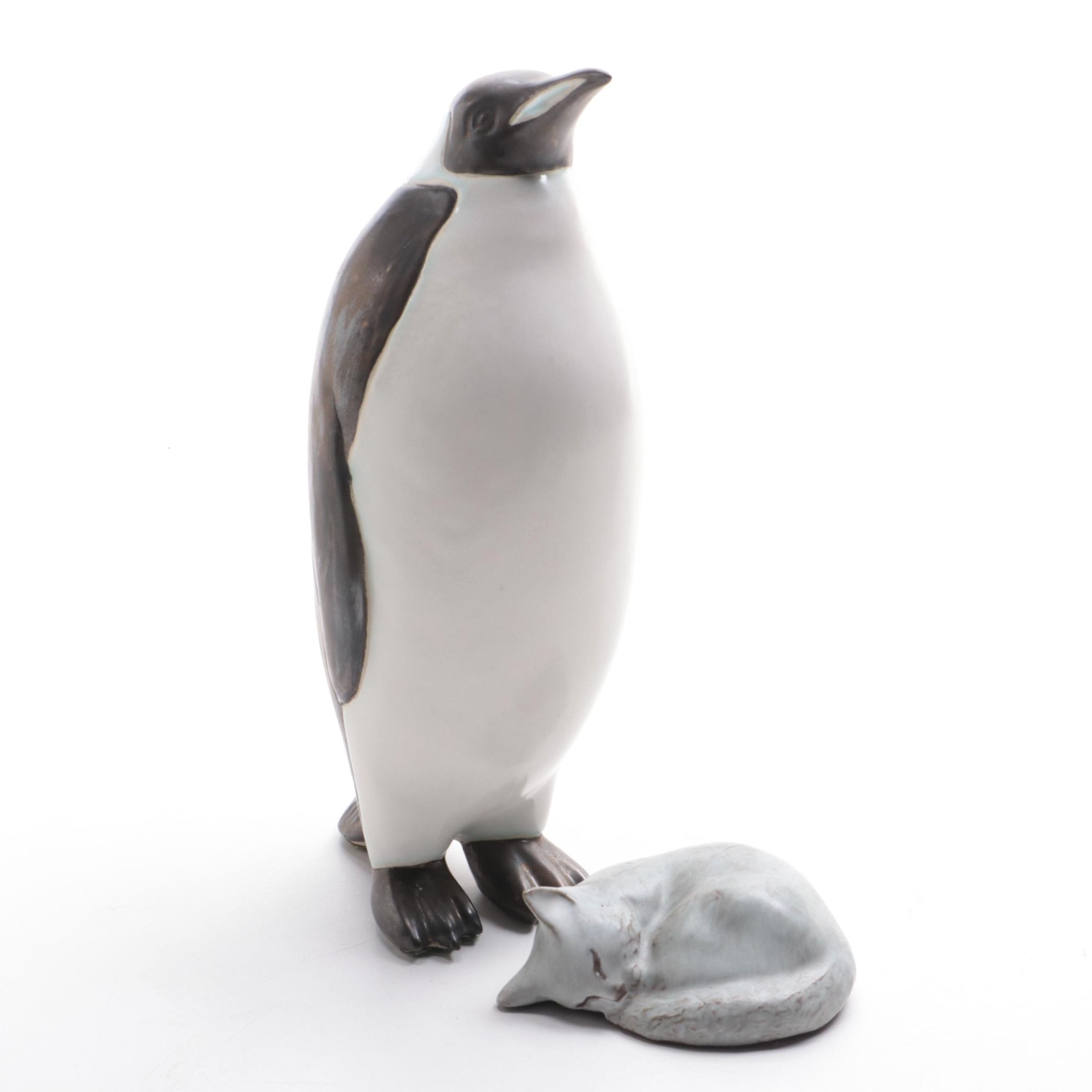 Andersen Design Studio Art Pottery Penguin and Cat
