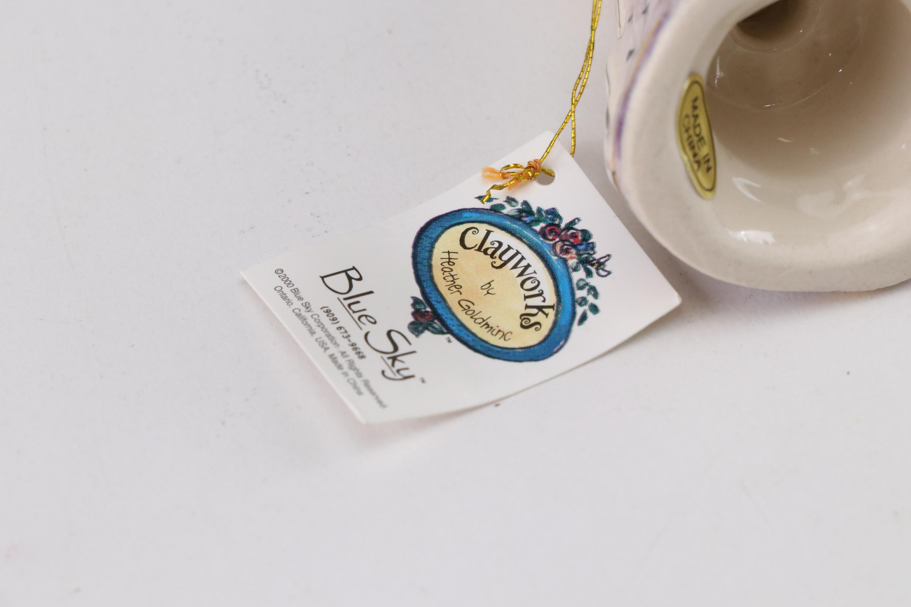 Three Blue Sky "Clayworks" Figurines with Hand-Painted Footed Bowl and More