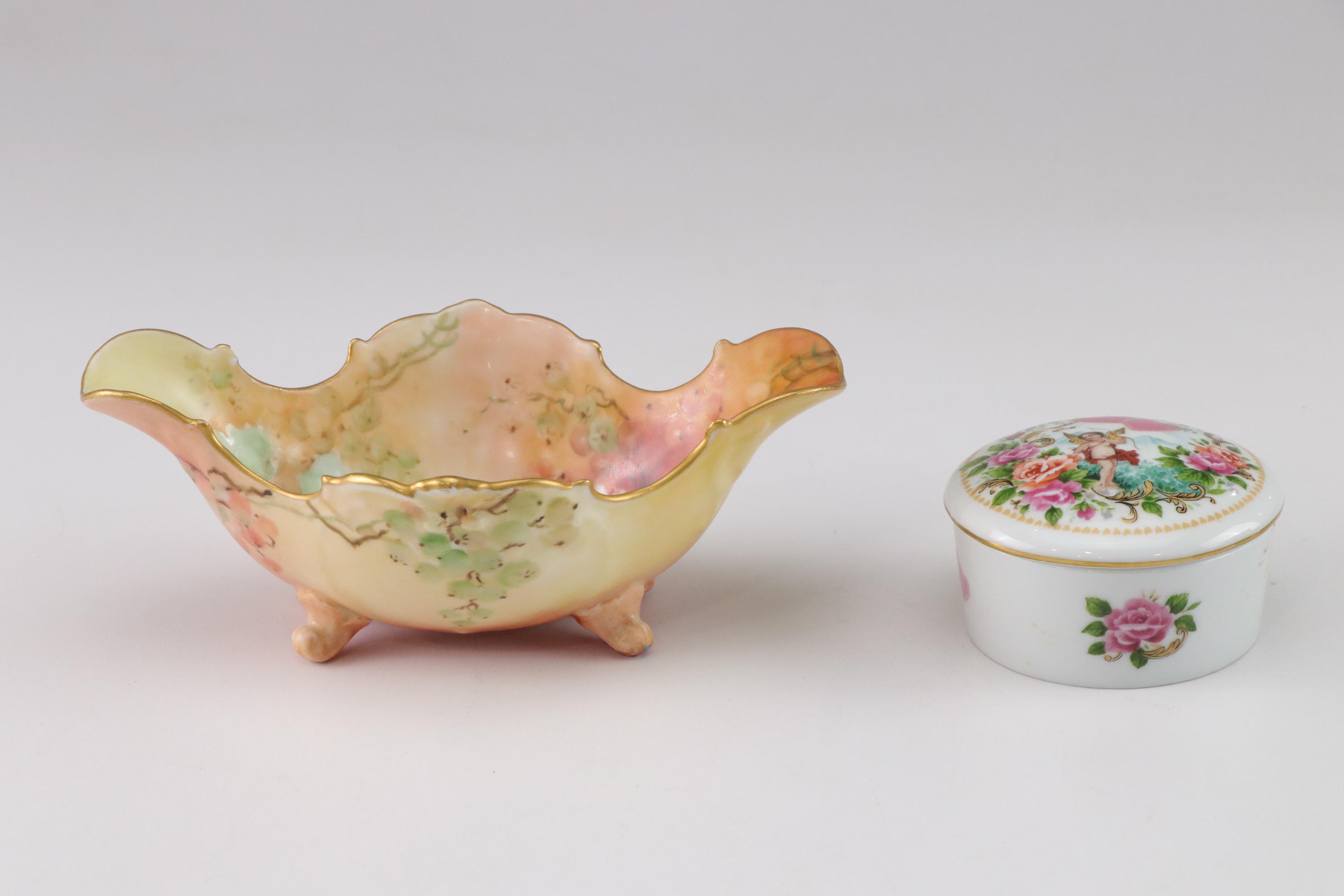 Three Blue Sky "Clayworks" Figurines with Hand-Painted Footed Bowl and More