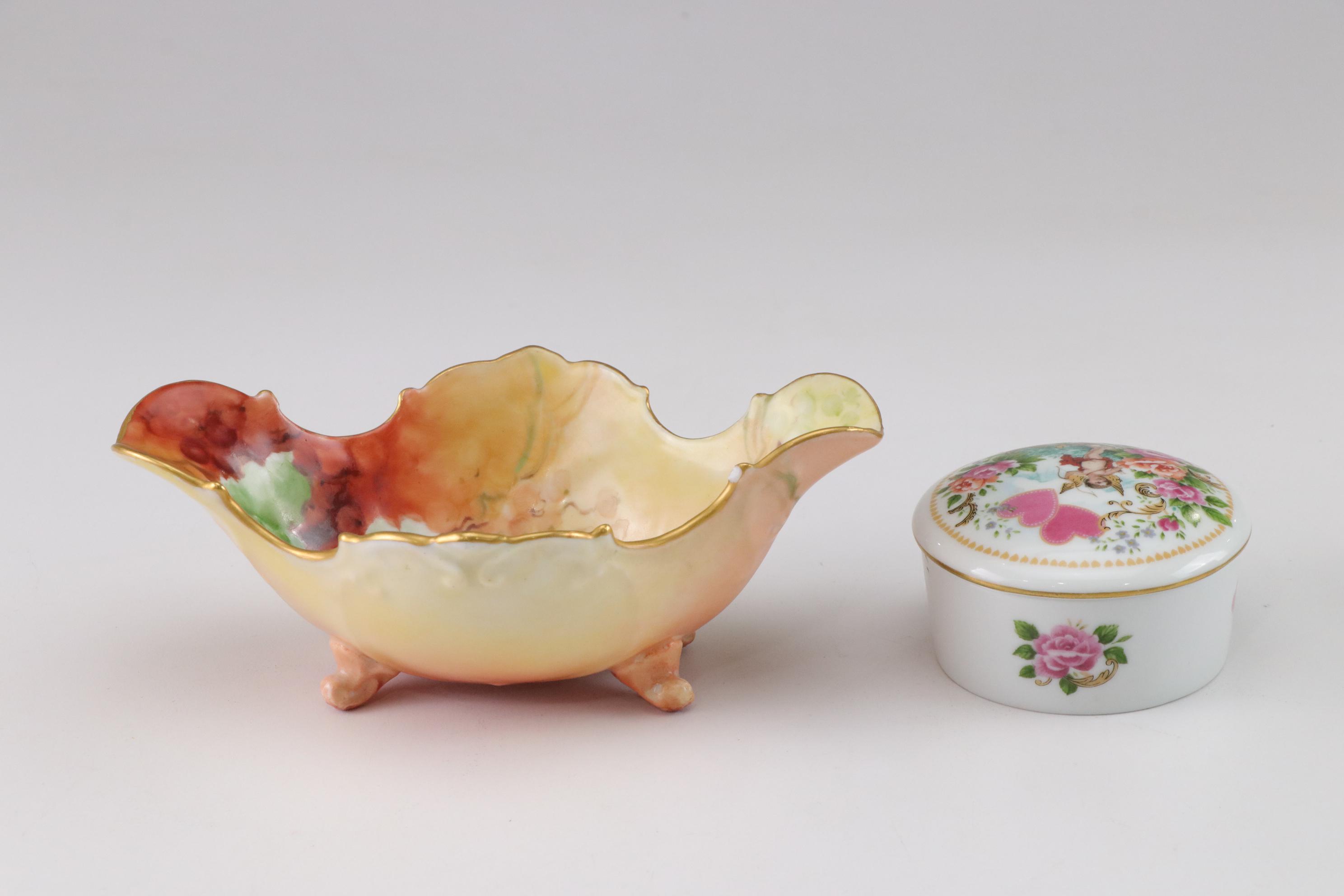 Three Blue Sky "Clayworks" Figurines with Hand-Painted Footed Bowl and More