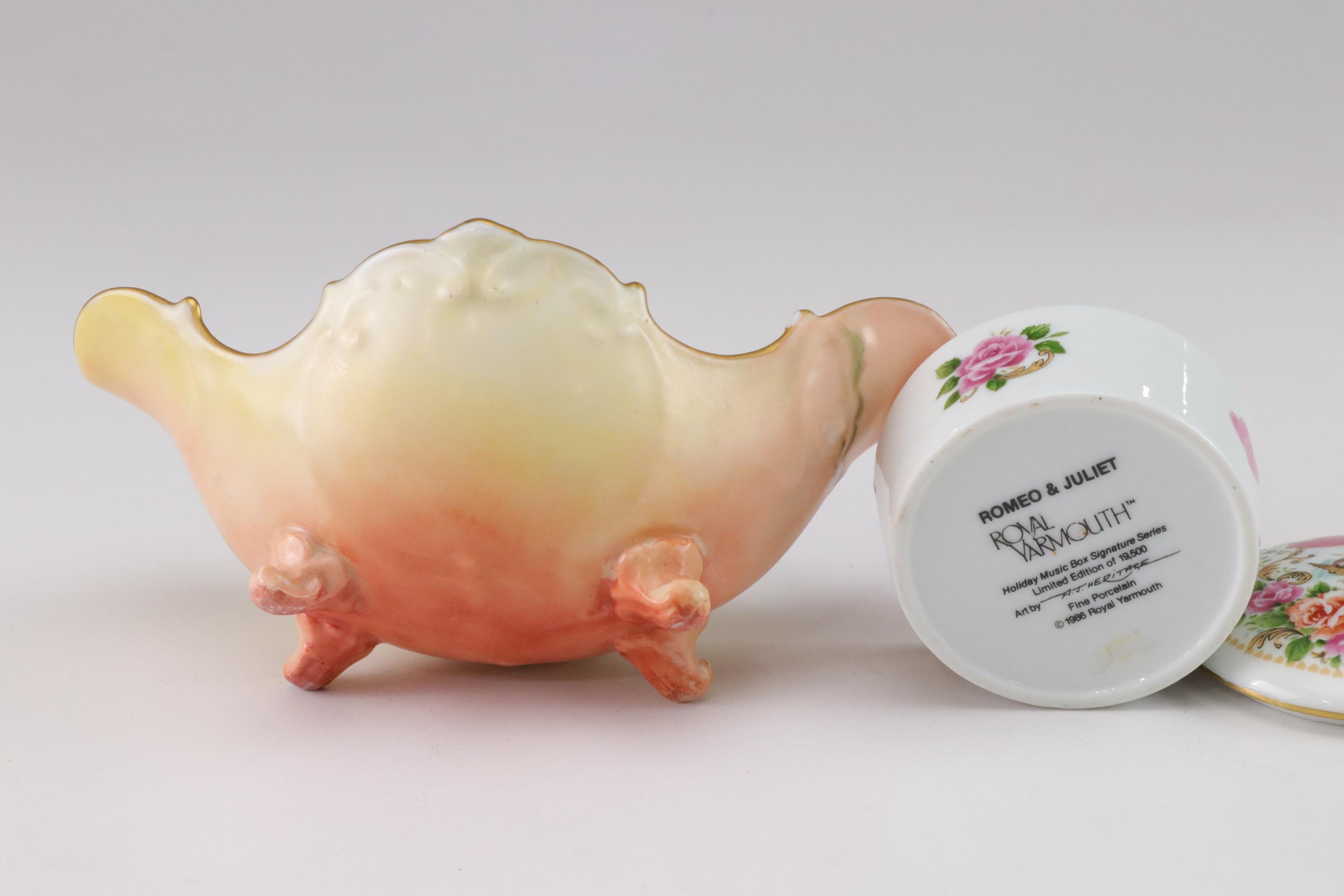 Three Blue Sky "Clayworks" Figurines with Hand-Painted Footed Bowl and More