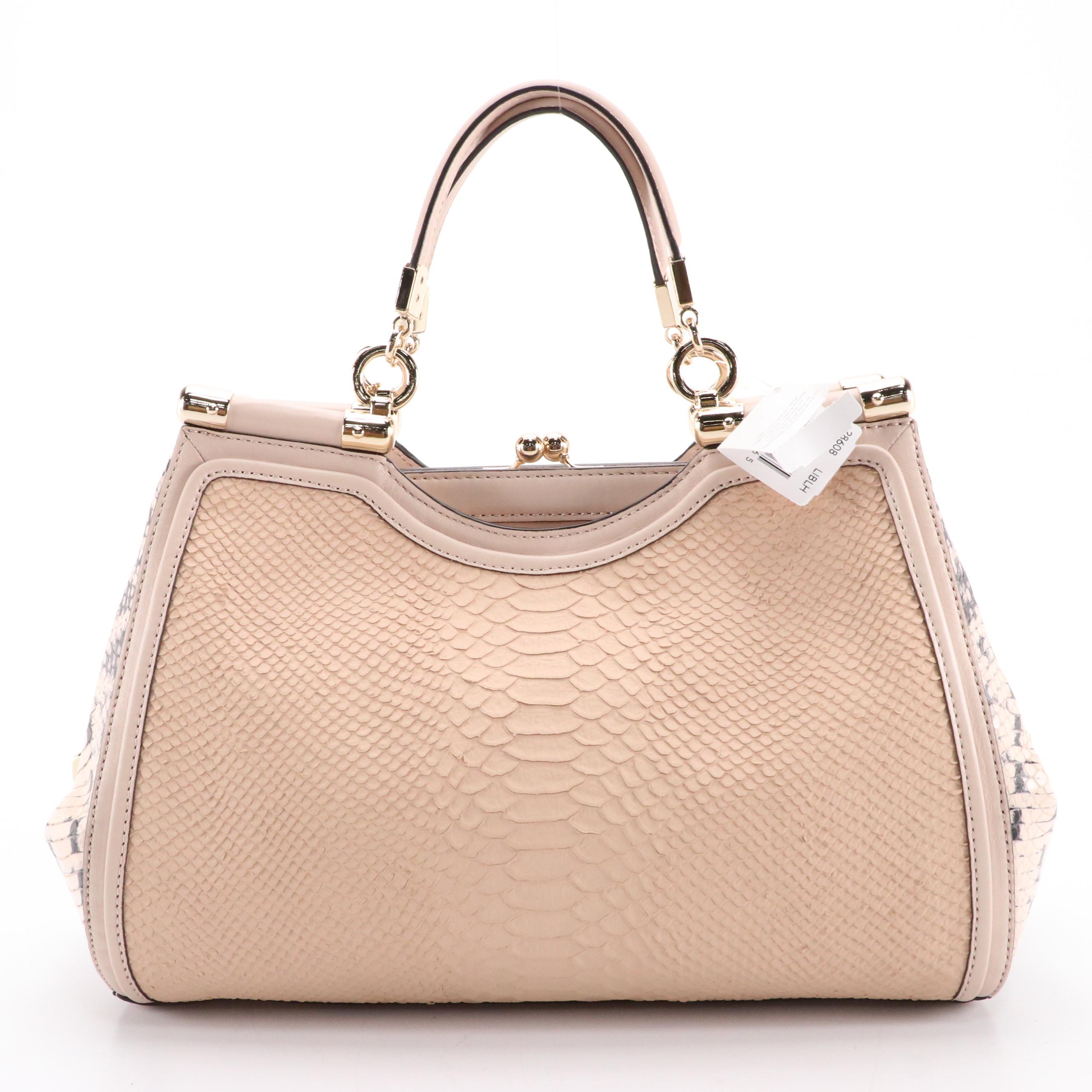 Coach Madison Diagonal Pleated Leather 2Way, Pinnacle Caroline Python Satchel