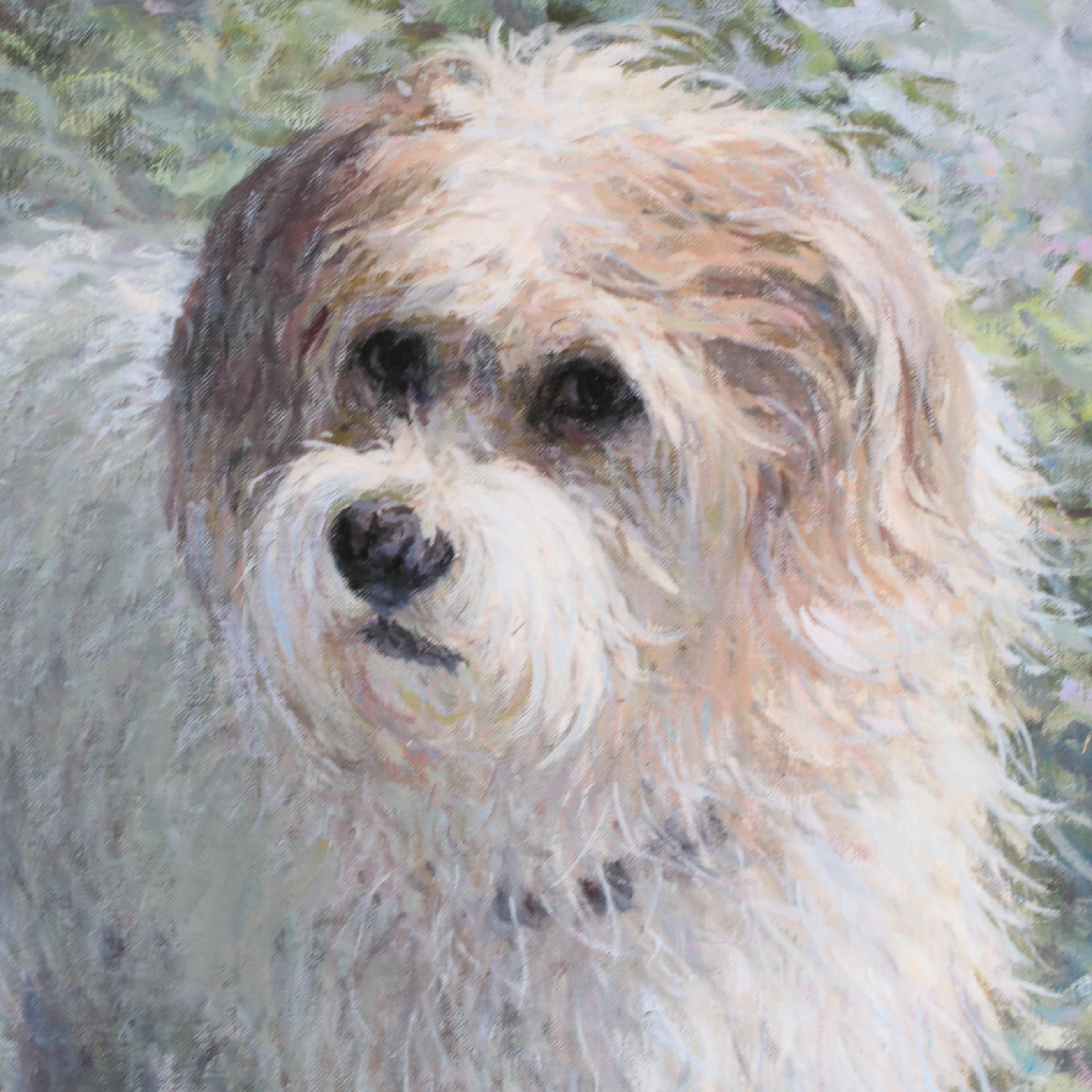 Frank de Andrea Oil Painting Portrait of Shaggy Dog, 1993